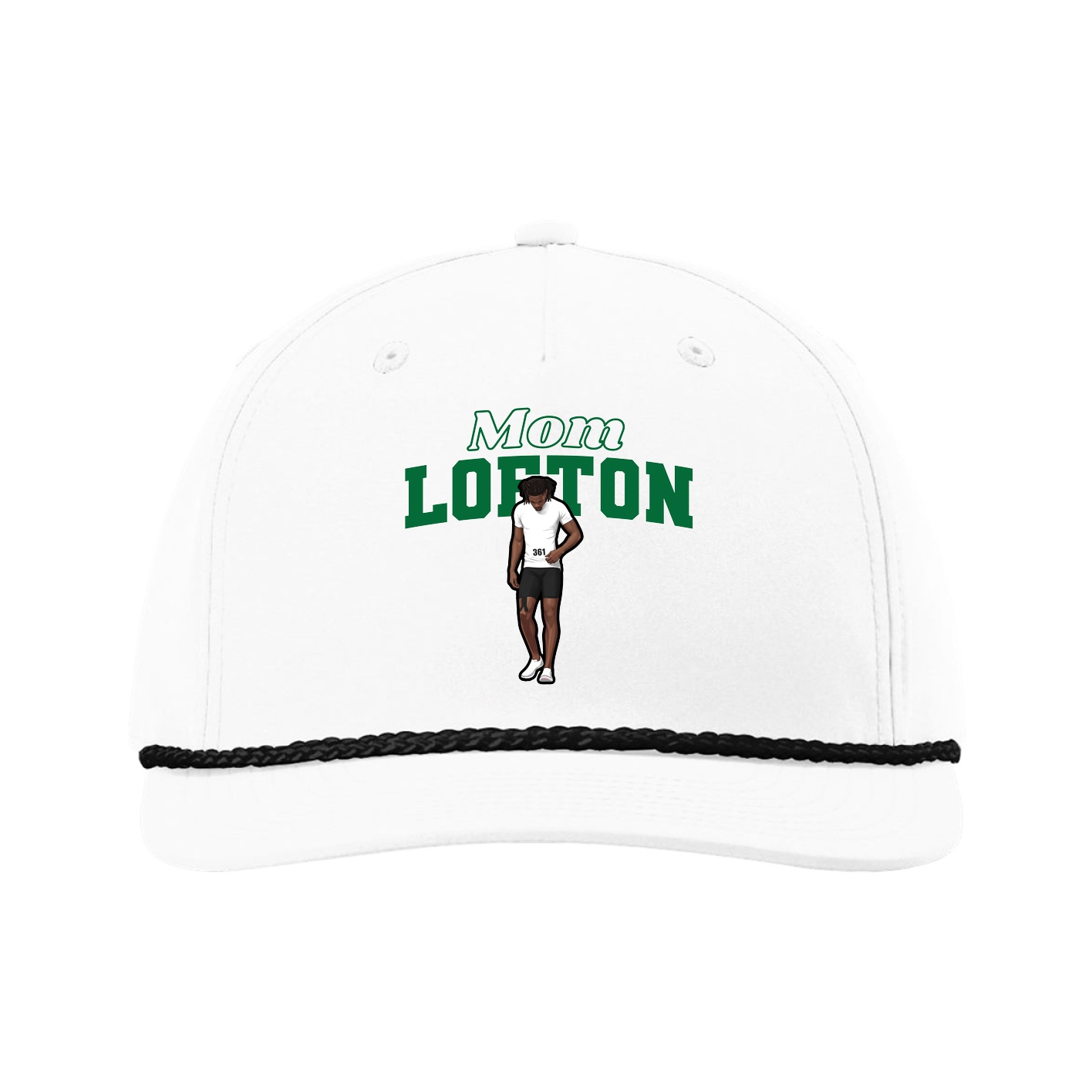 Five-Panel Classic Rope Cap — Mothers Day Block in White