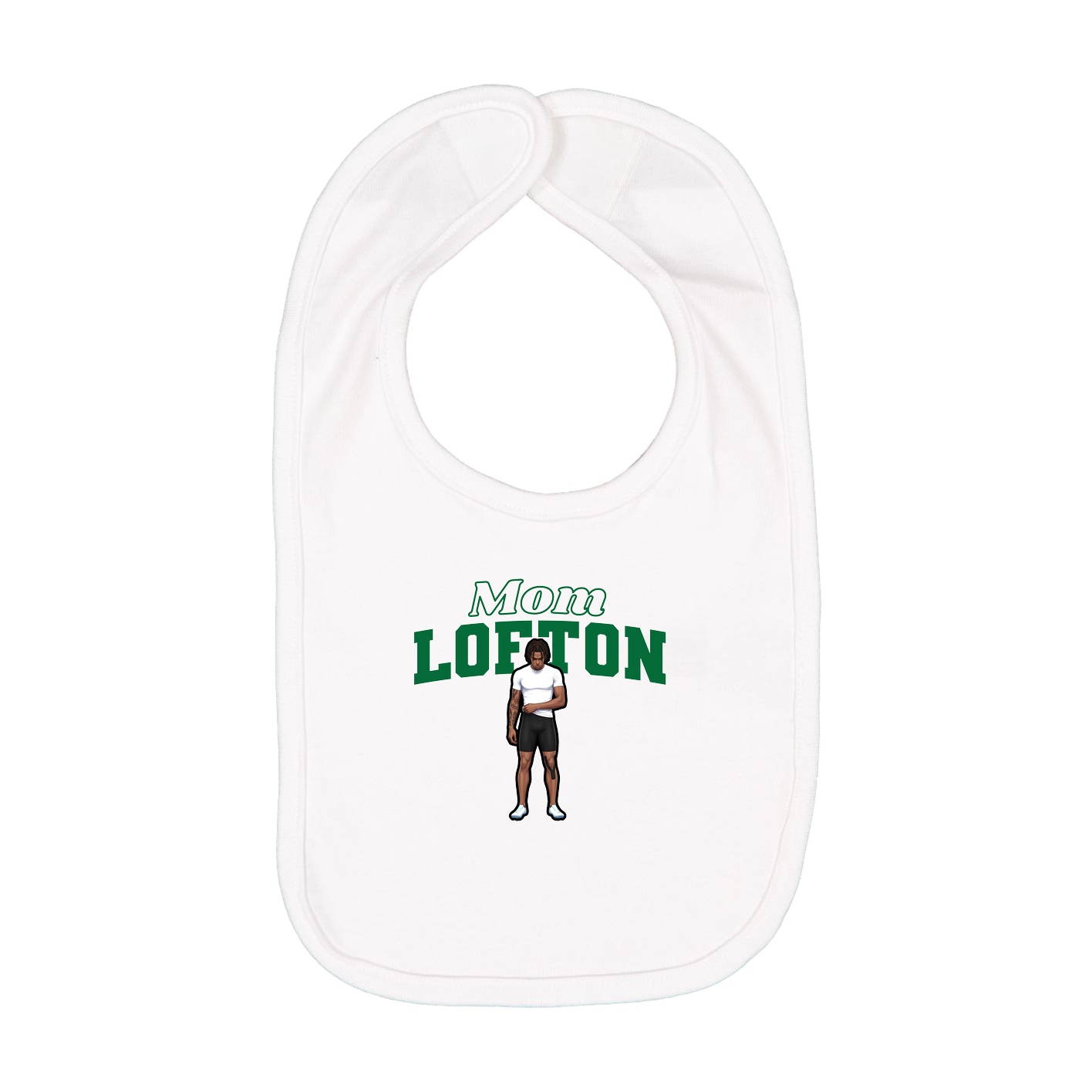 Infant Bib — Mothers Day Block in White