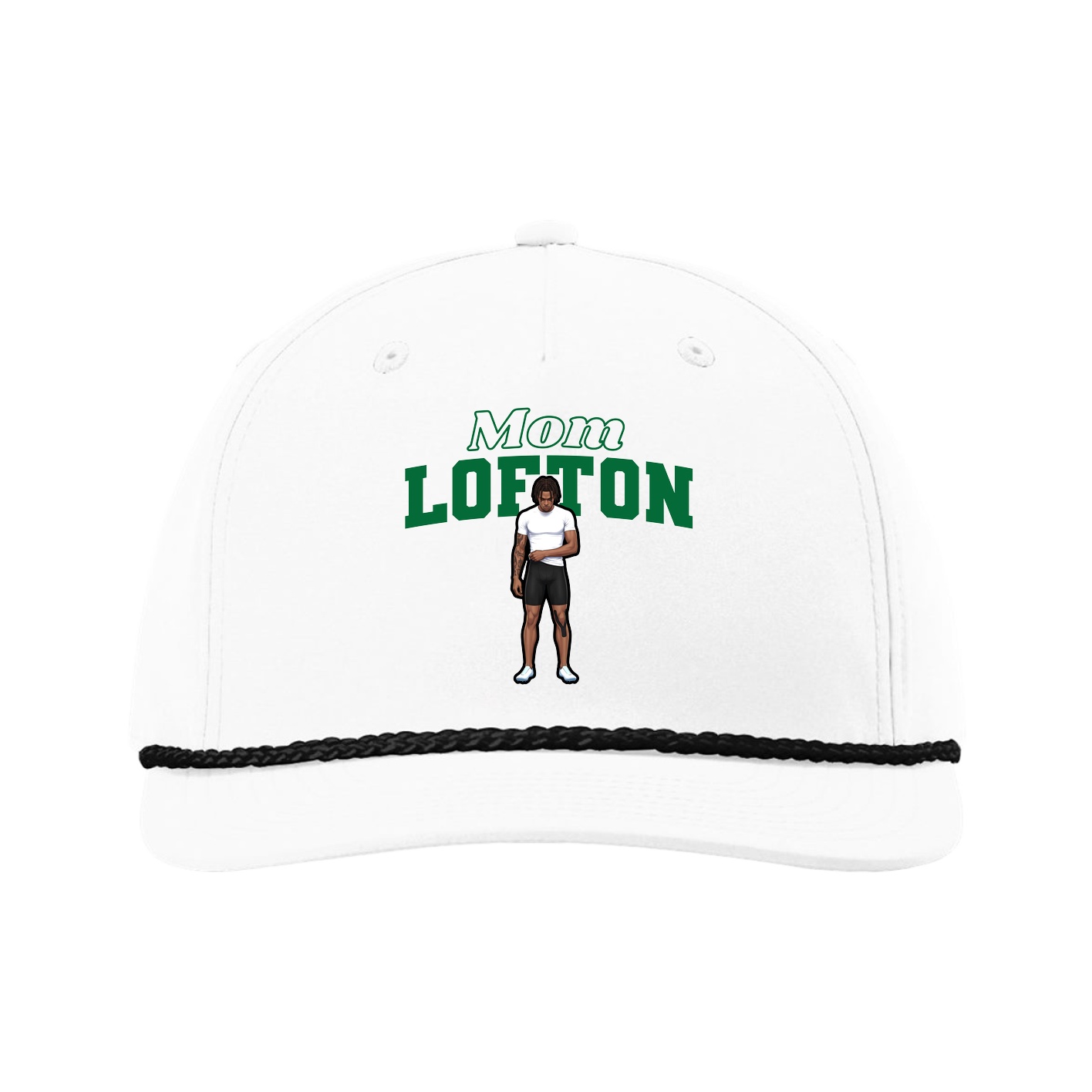 Five-Panel Classic Rope Cap — Mothers Day Block in White