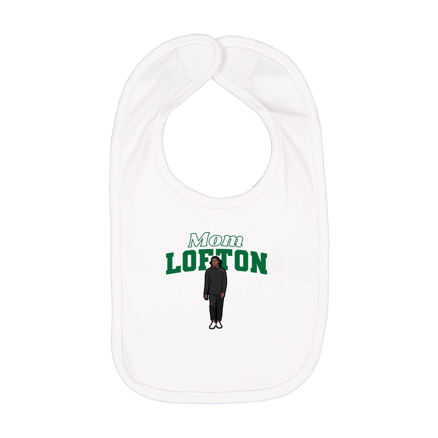 Infant Bib — Mothers Day Block in White