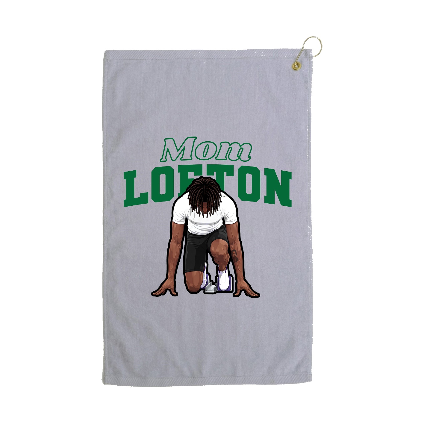 Golf Towel — Mothers Day Block in Grey