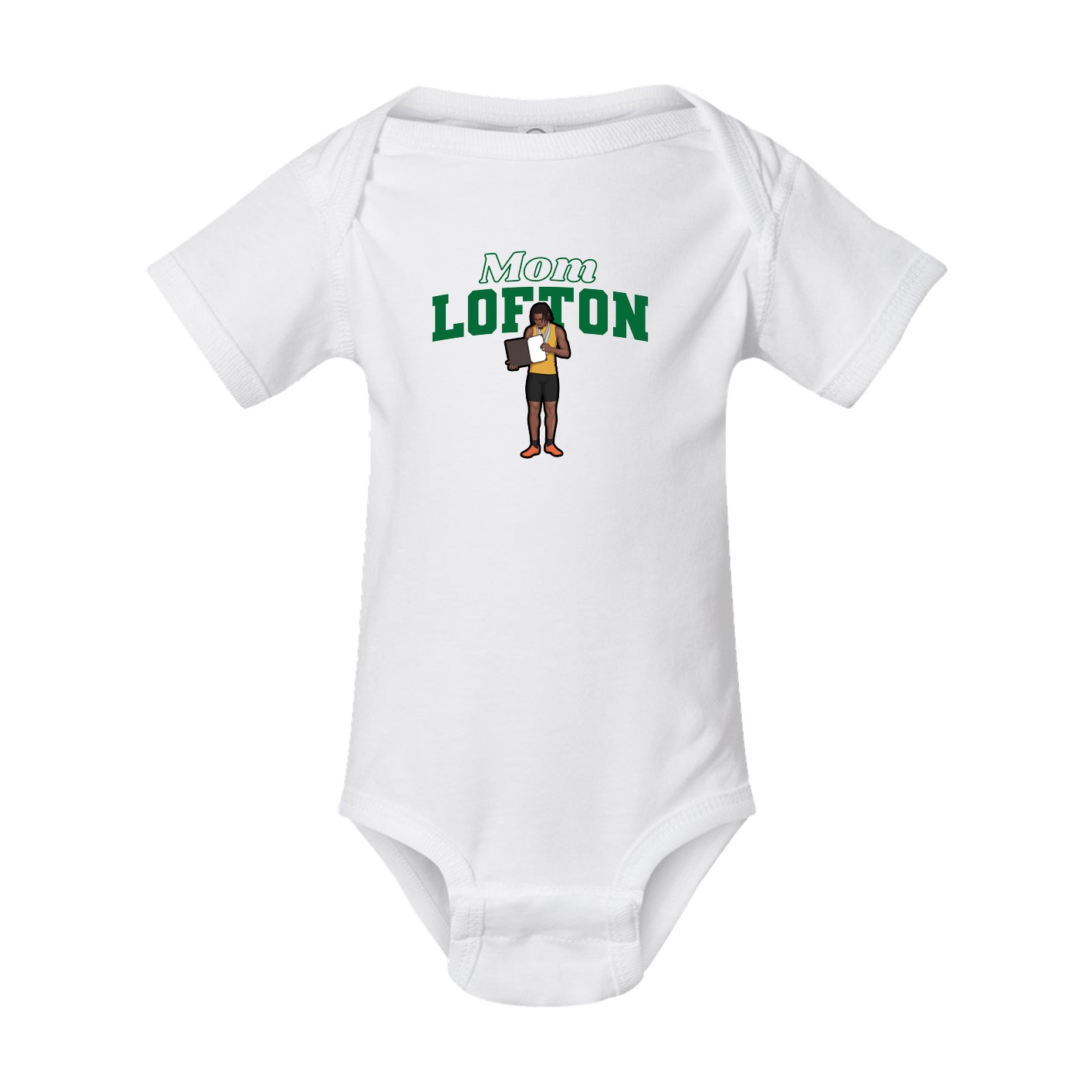 Baby Onesie — Mothers Day Block in White