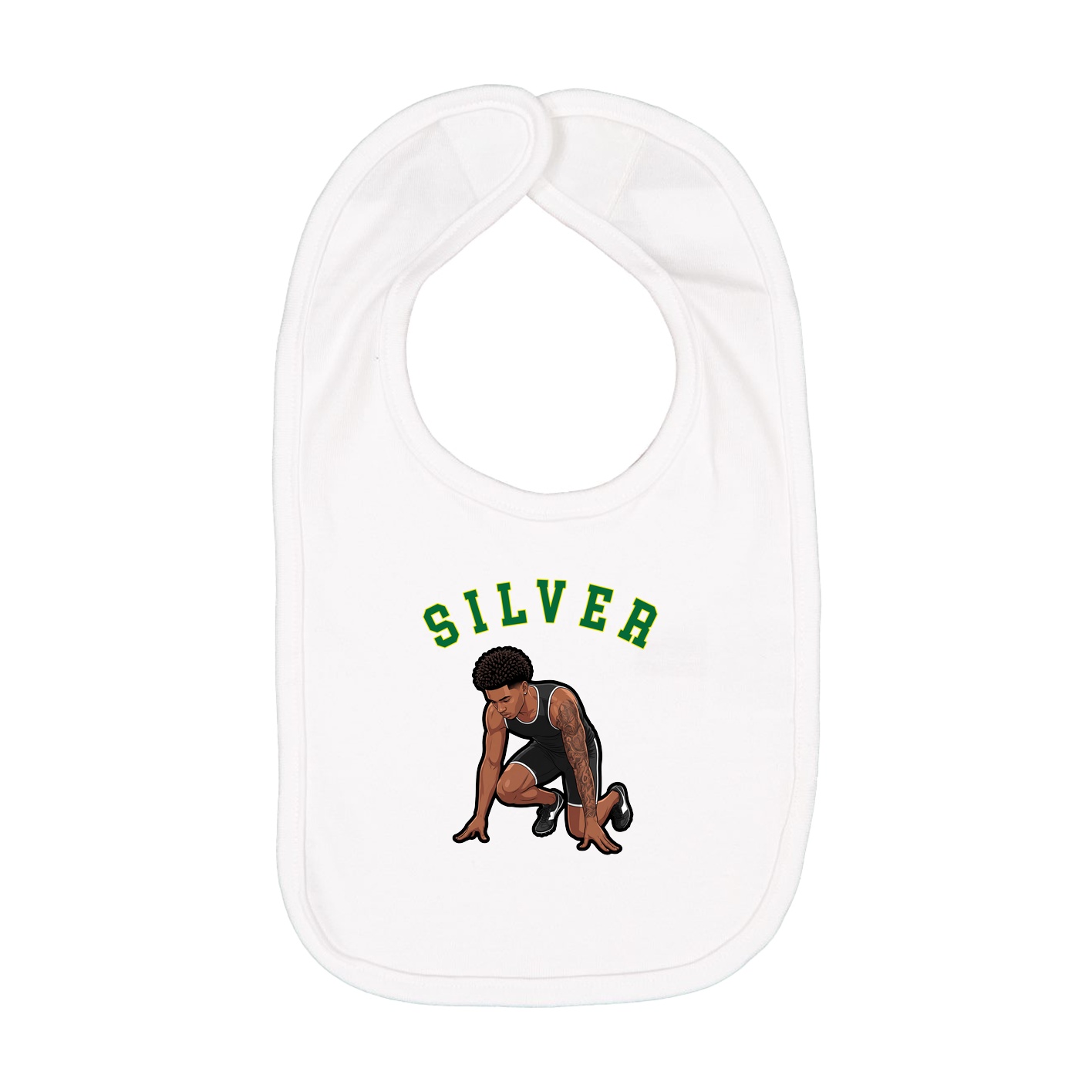 Infant Bib — Shirsey Arch in White