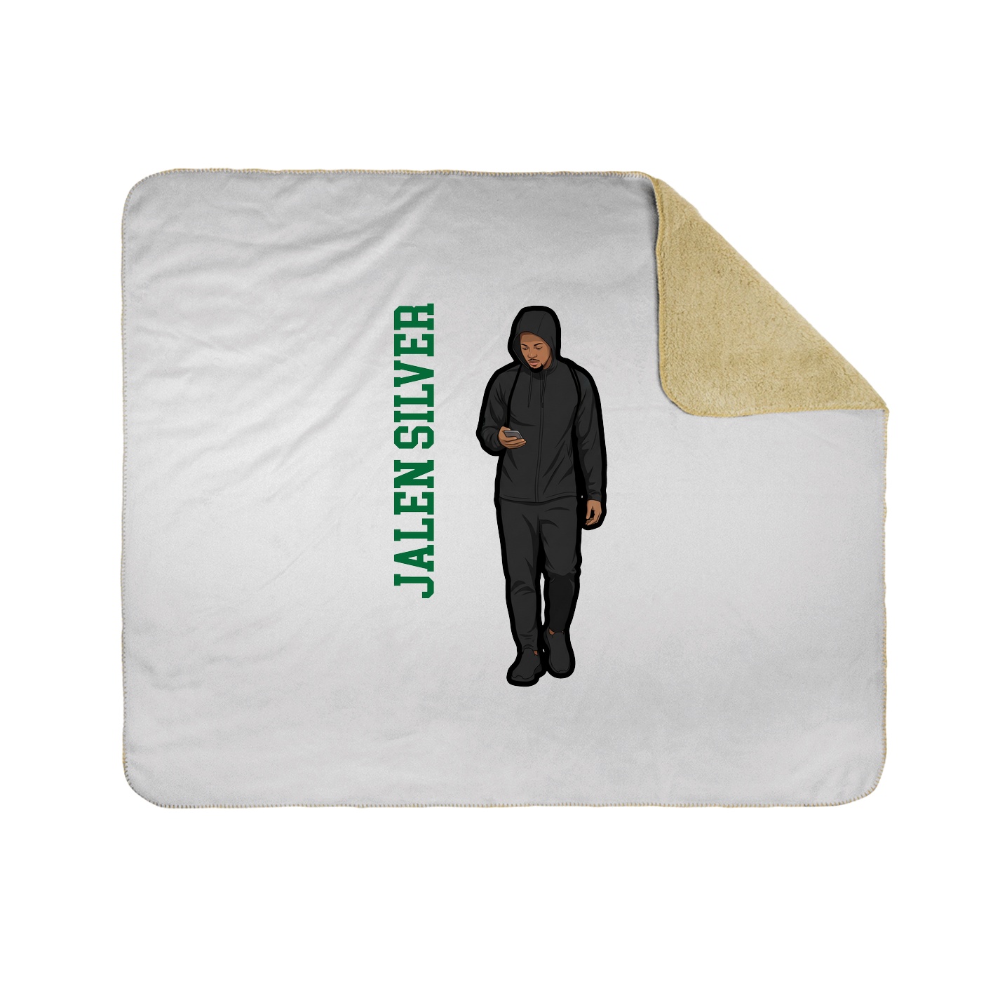 Throw Blanket — Name Vertical in White