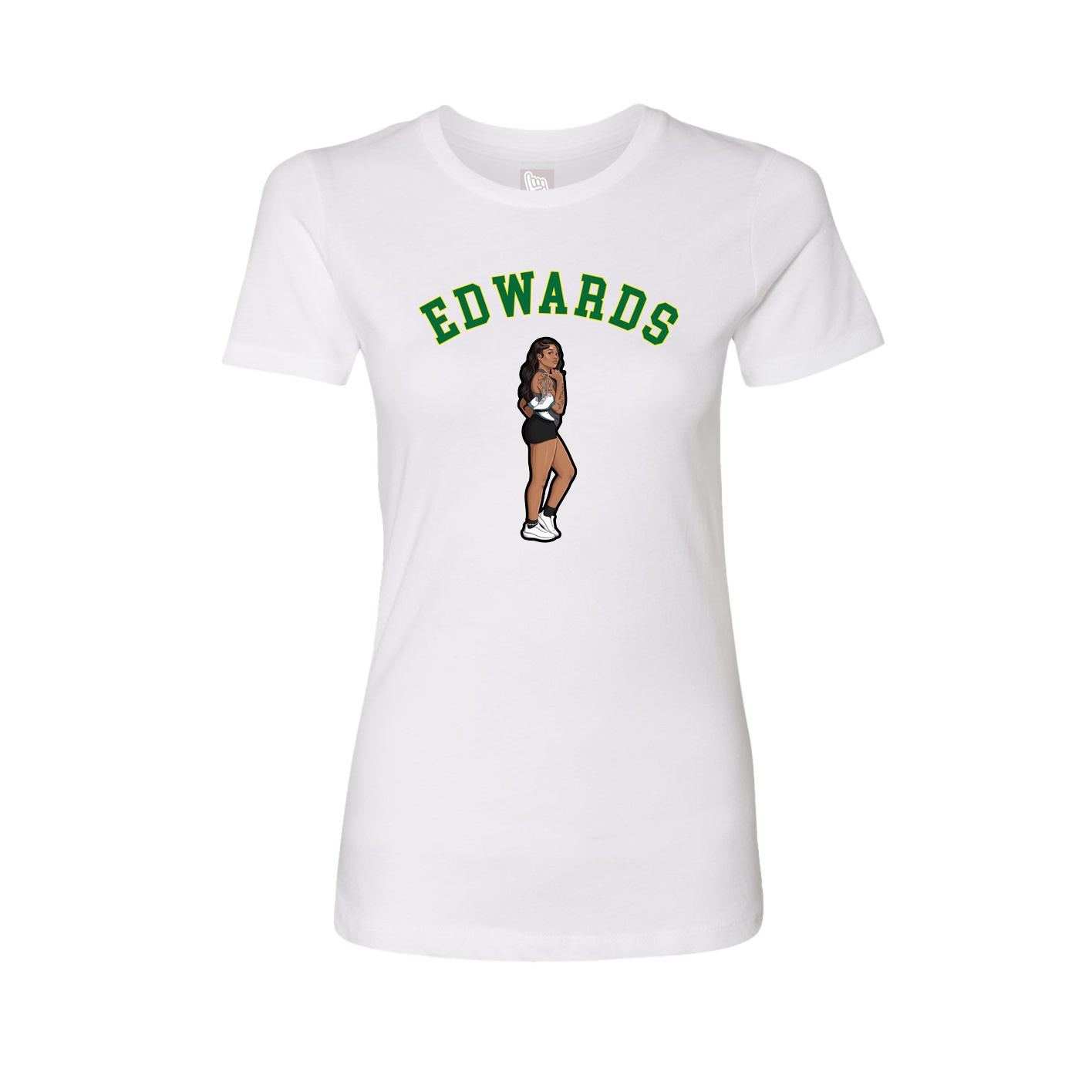 Fitted Women's Tee — Shirsey Arch in White