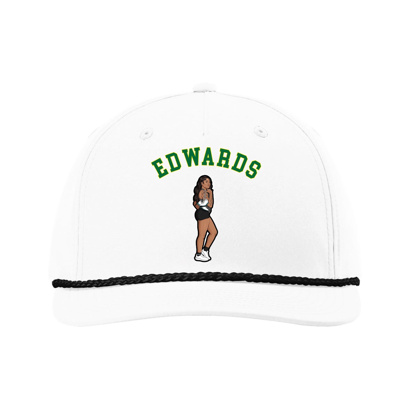 Five-Panel Classic Rope Cap — Shirsey Arch in White