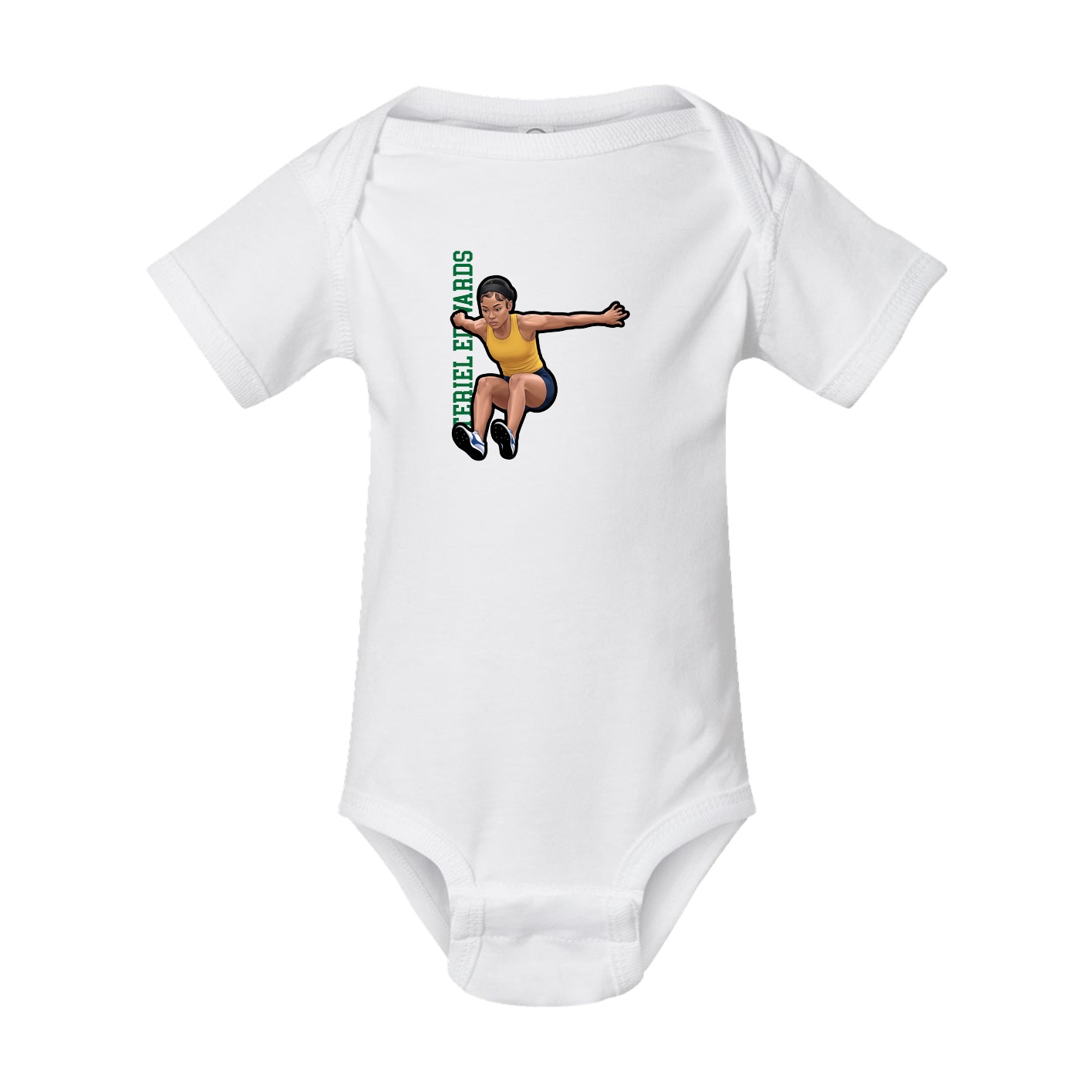Baby Onesie — Name Vertical in White