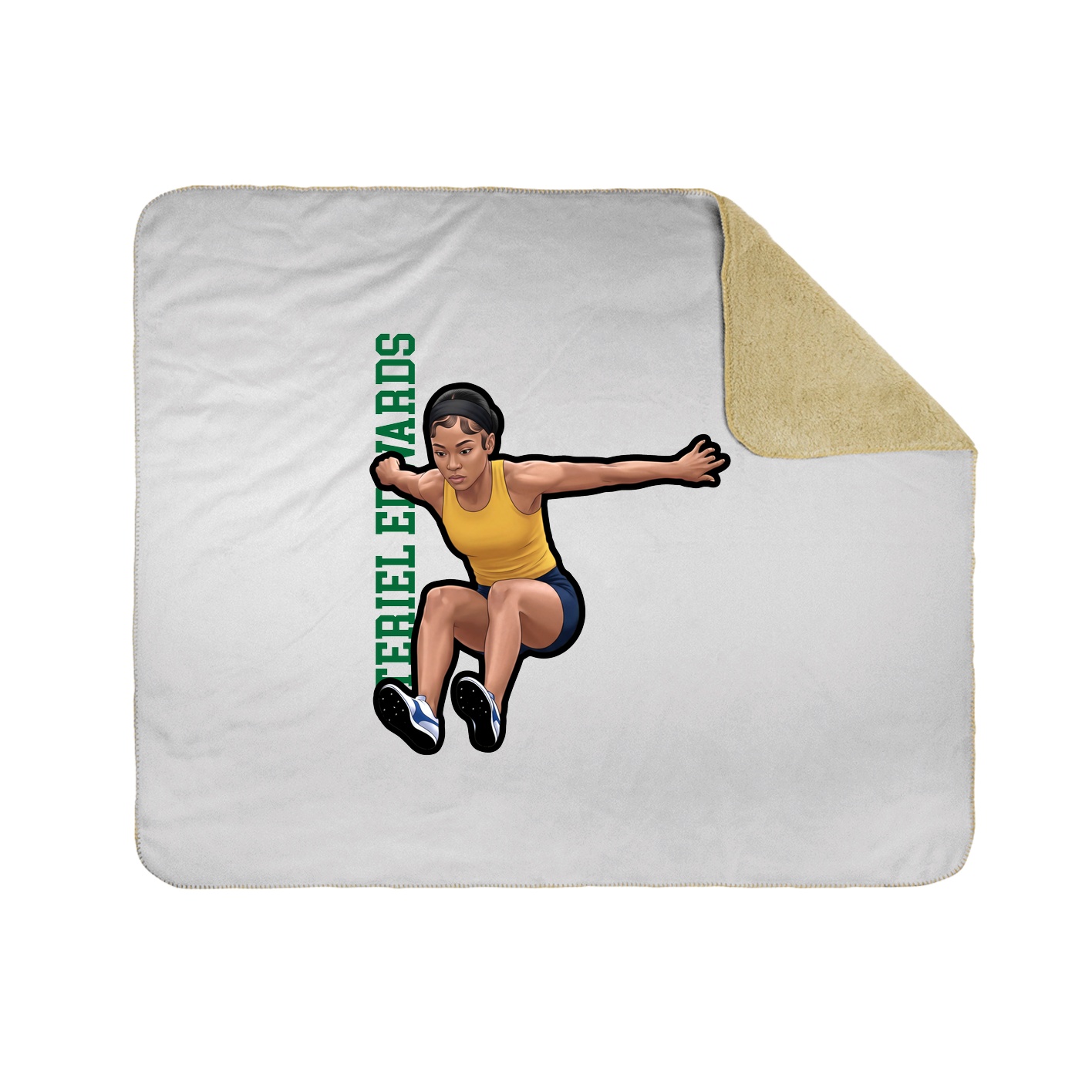 Throw Blanket — Name Vertical in White