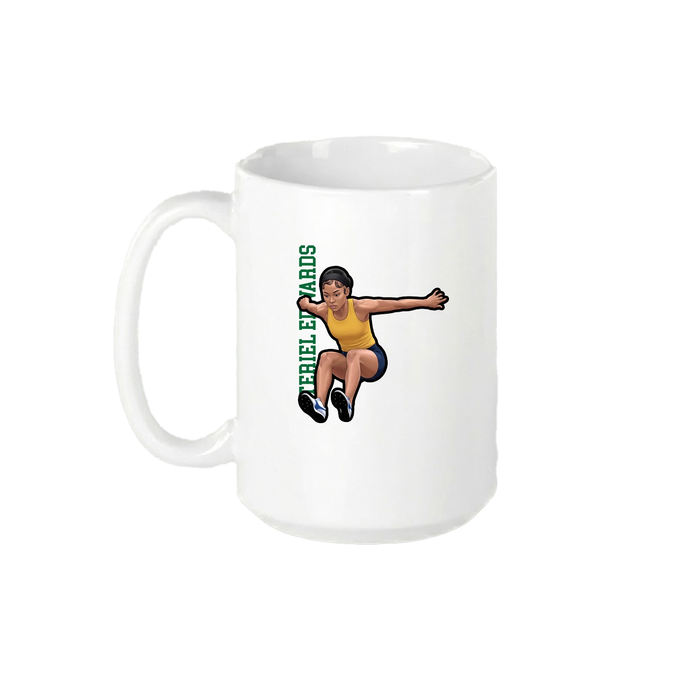 15oz Coffee Mug — Name Vertical in White