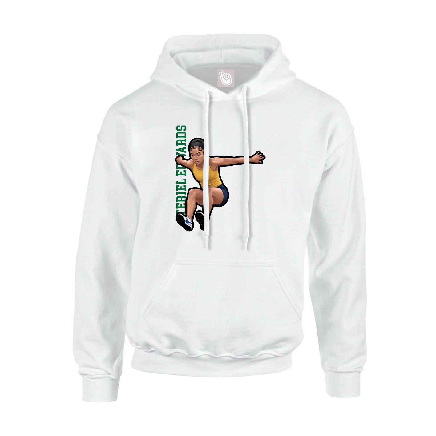 Hoodie — Name Vertical in White