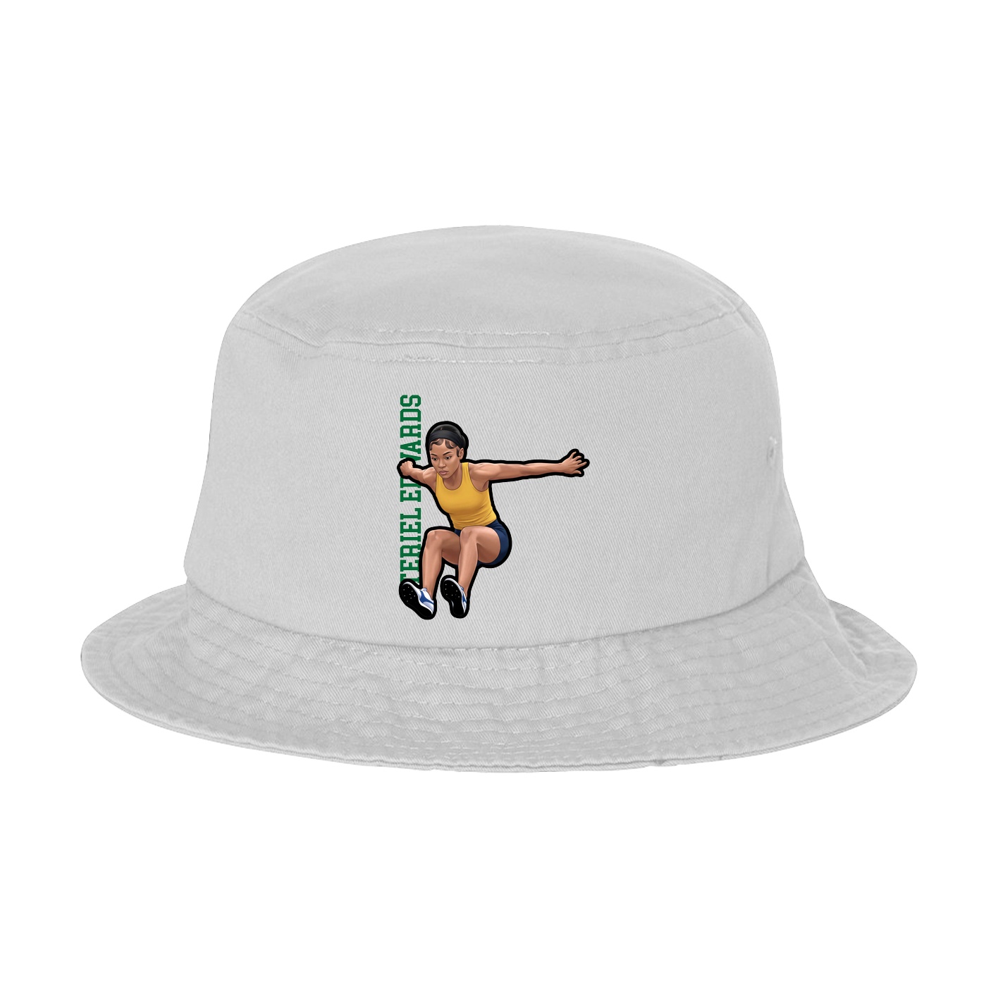 Bucket Cap — Name Vertical in White