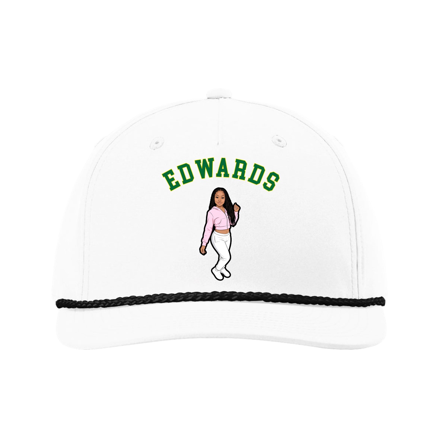 Five-Panel Classic Rope Cap — Shirsey Arch in White