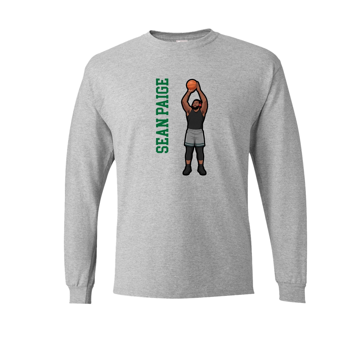 Long Sleeve Tee — Name Vertical in Grey