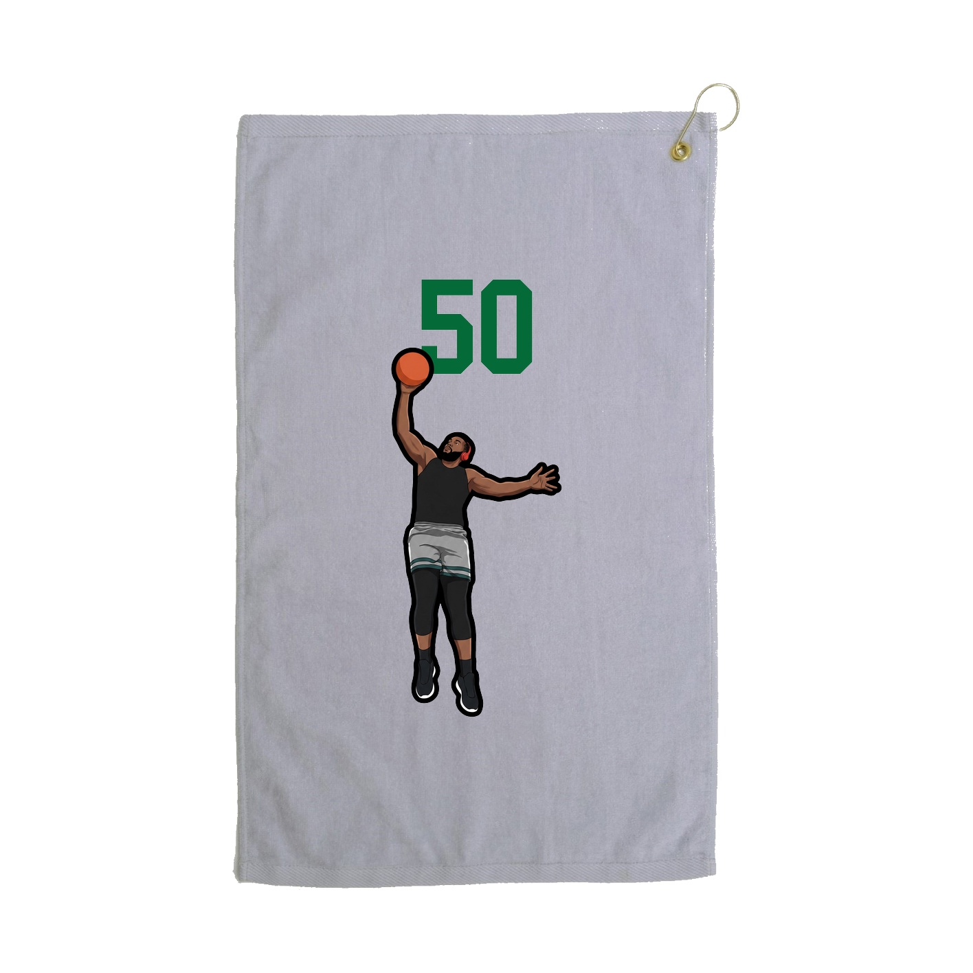 Golf Towel — Number Top in Grey