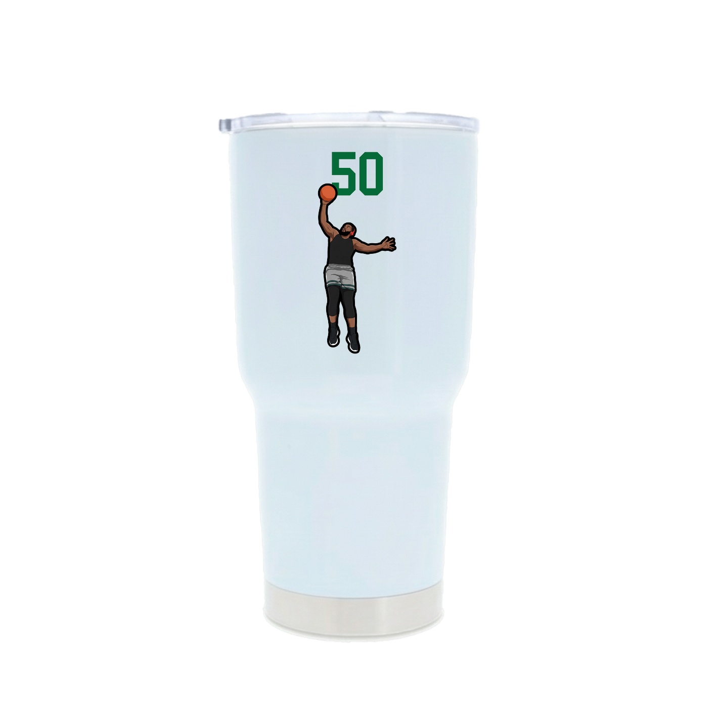 30oz Stainless Steel Tumbler — Number Top in White
