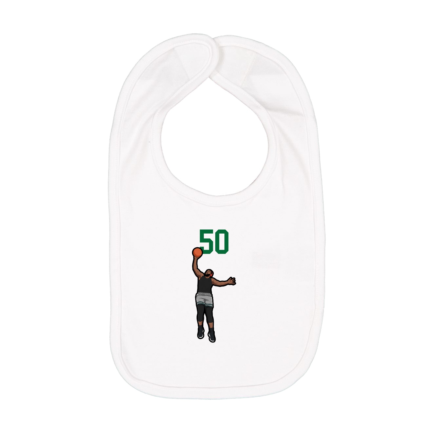 Infant Bib — Number Top in White