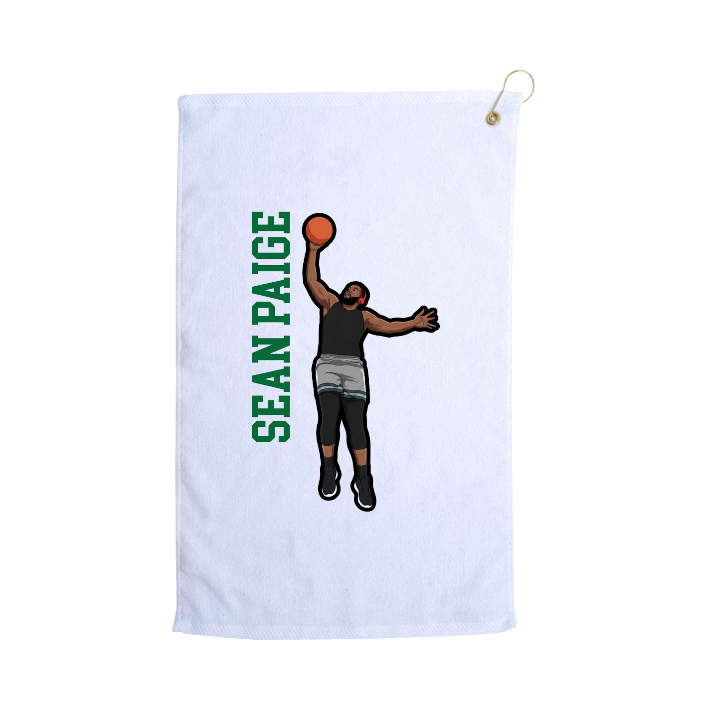 Golf Towel — Name Vertical in White