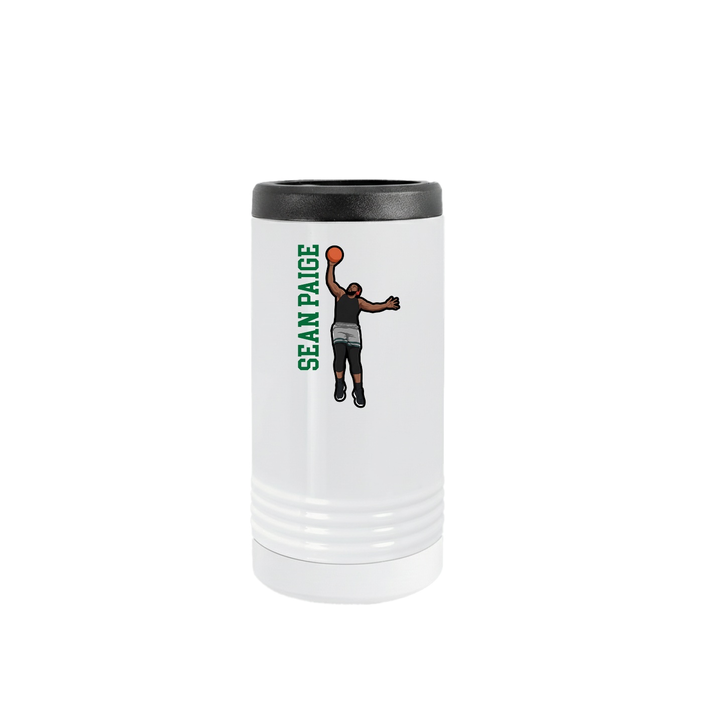 Slim Beverage Holder — Name Vertical in White