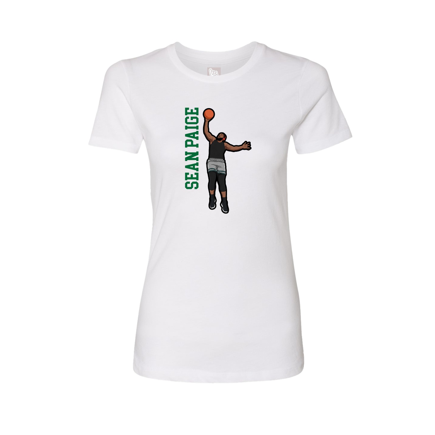 Womens Tee — Name Vertical in White