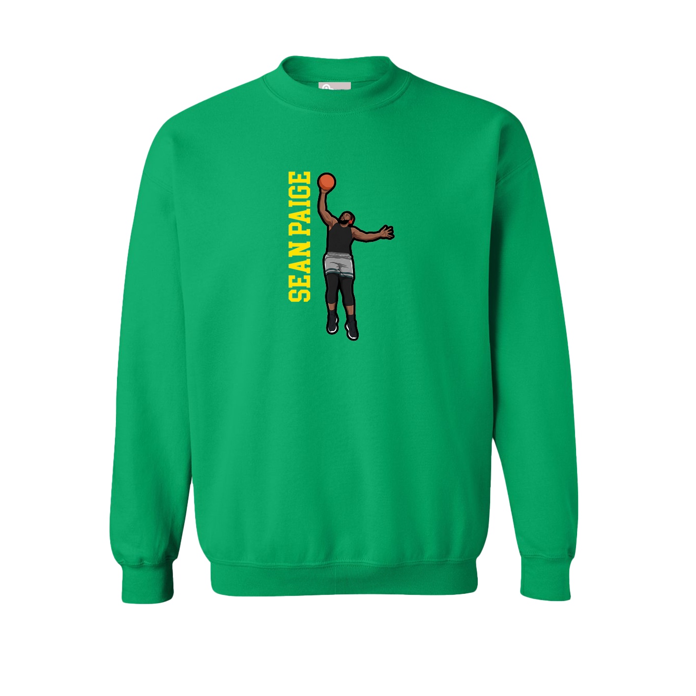 Fleece Crew — Name Vertical in Green