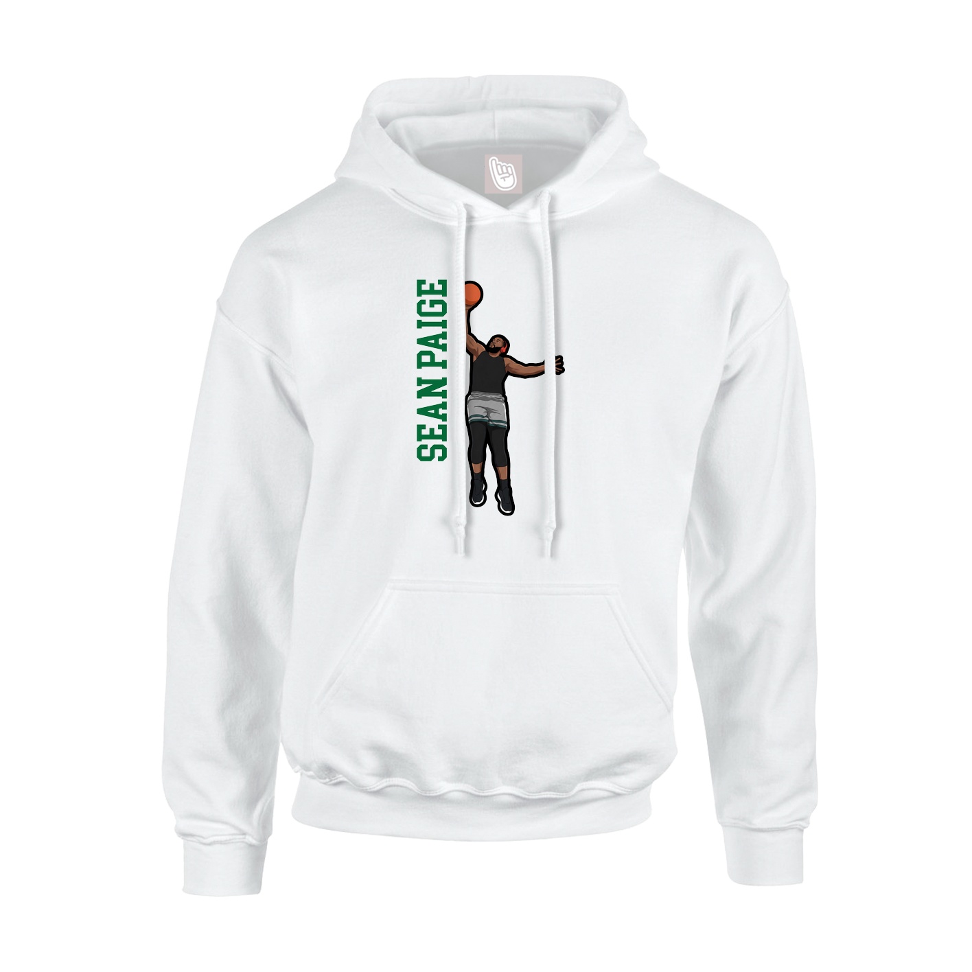 Youth Hoodie — Name Vertical in White