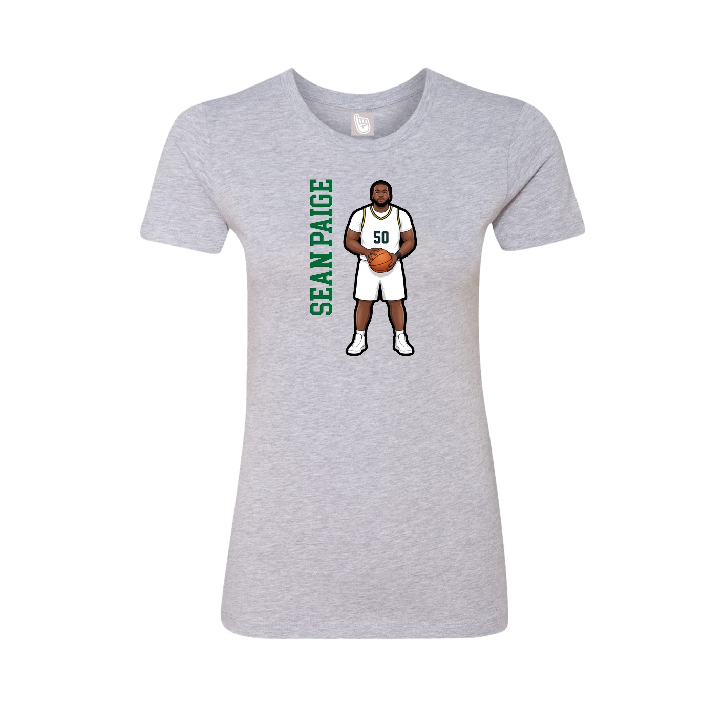 Womens Tee — Name Vertical in Grey