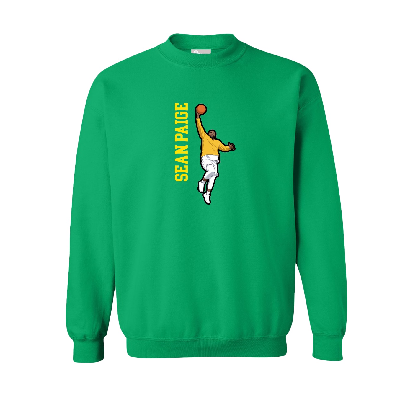 Fleece Crew — Name Vertical in Green
