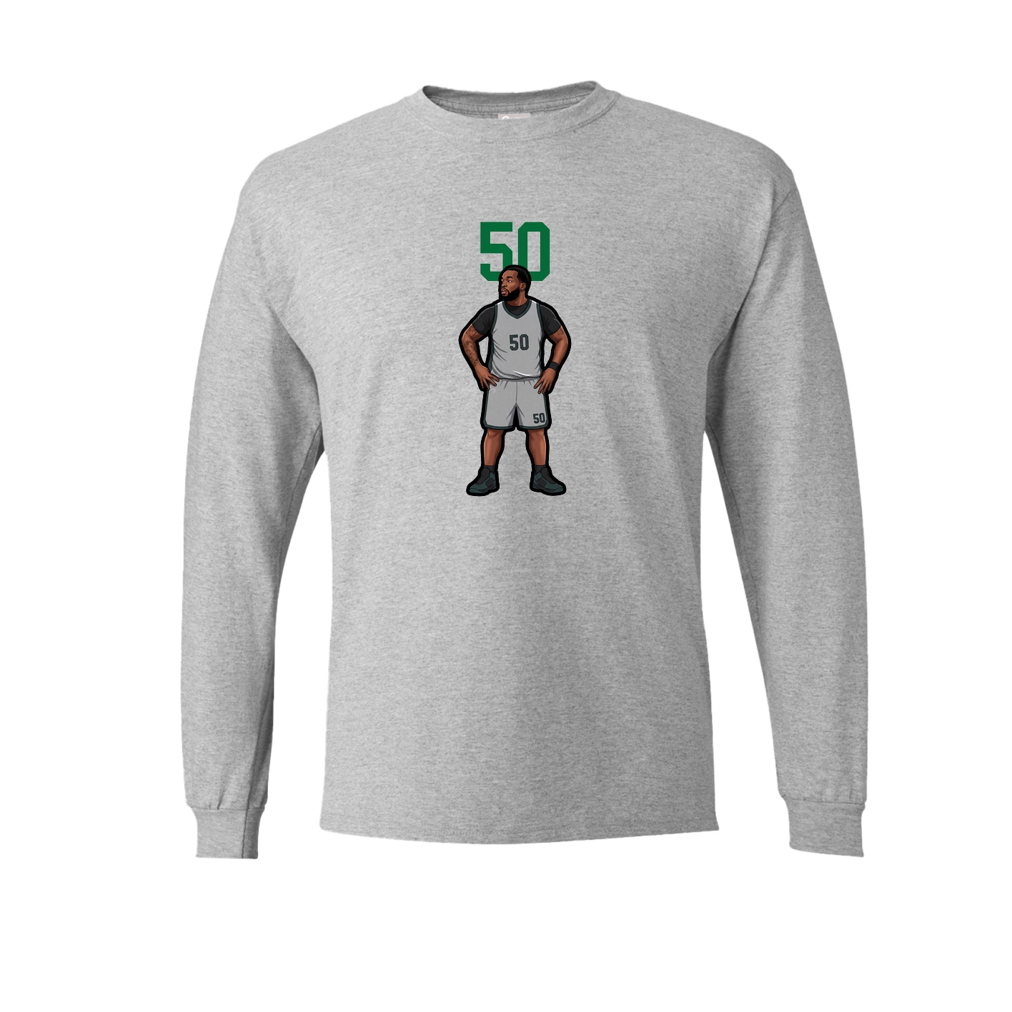 Long Sleeve Tee — Number Top in Grey