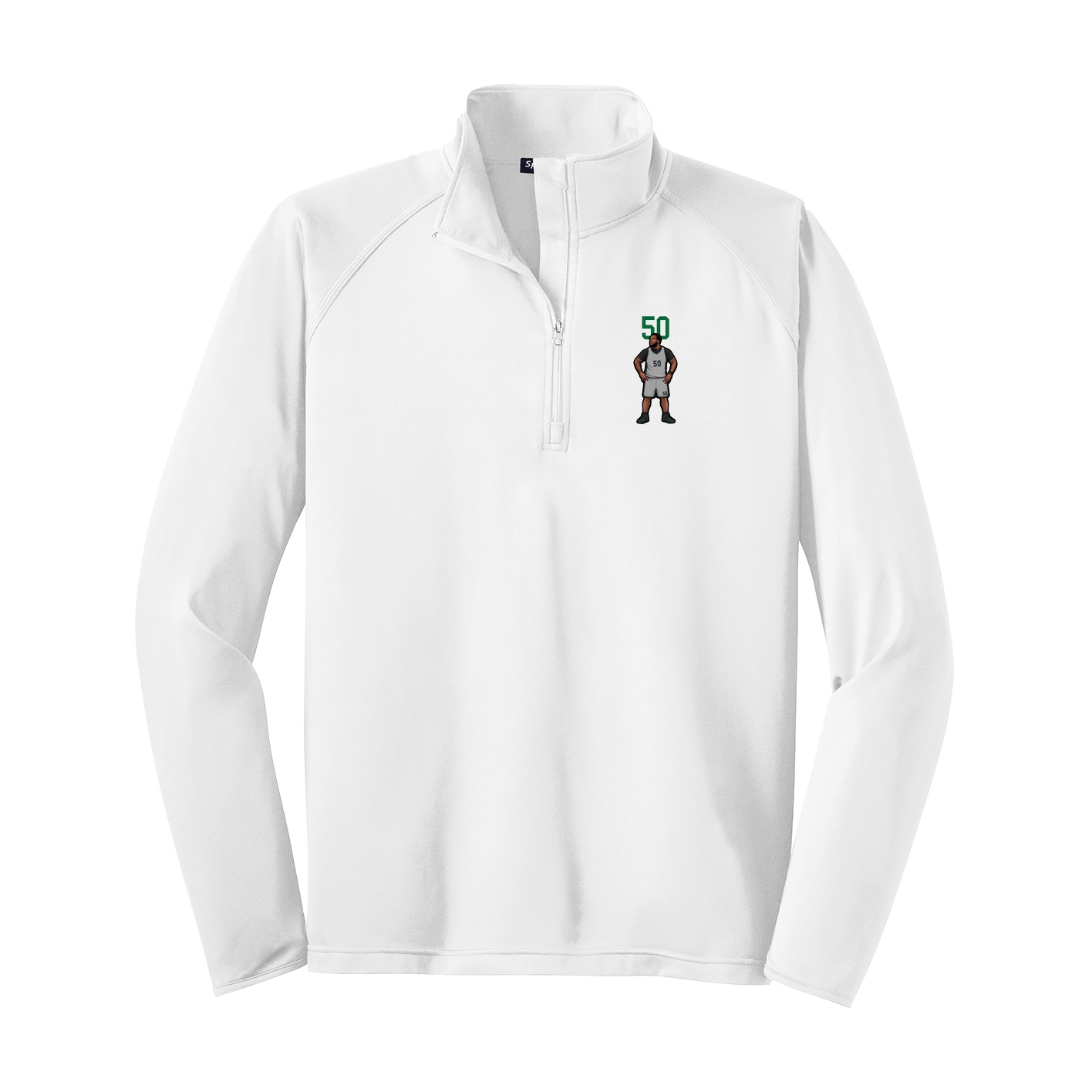 Q-Zip Pullover — Number Top in White