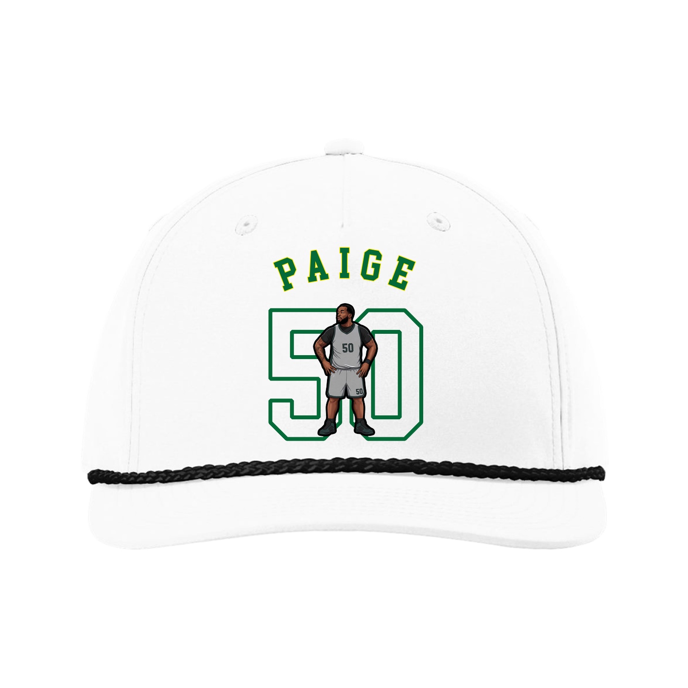 Five-Panel Classic Rope Cap — Shirsey Arch in White
