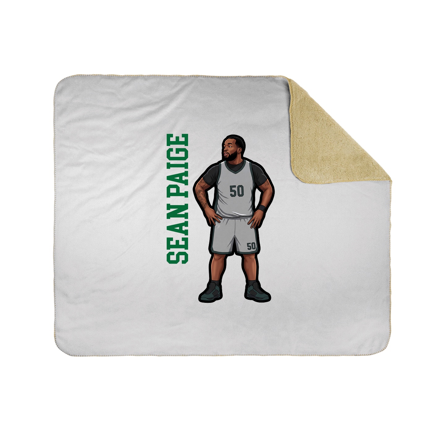 Throw Blanket — Name Vertical in White
