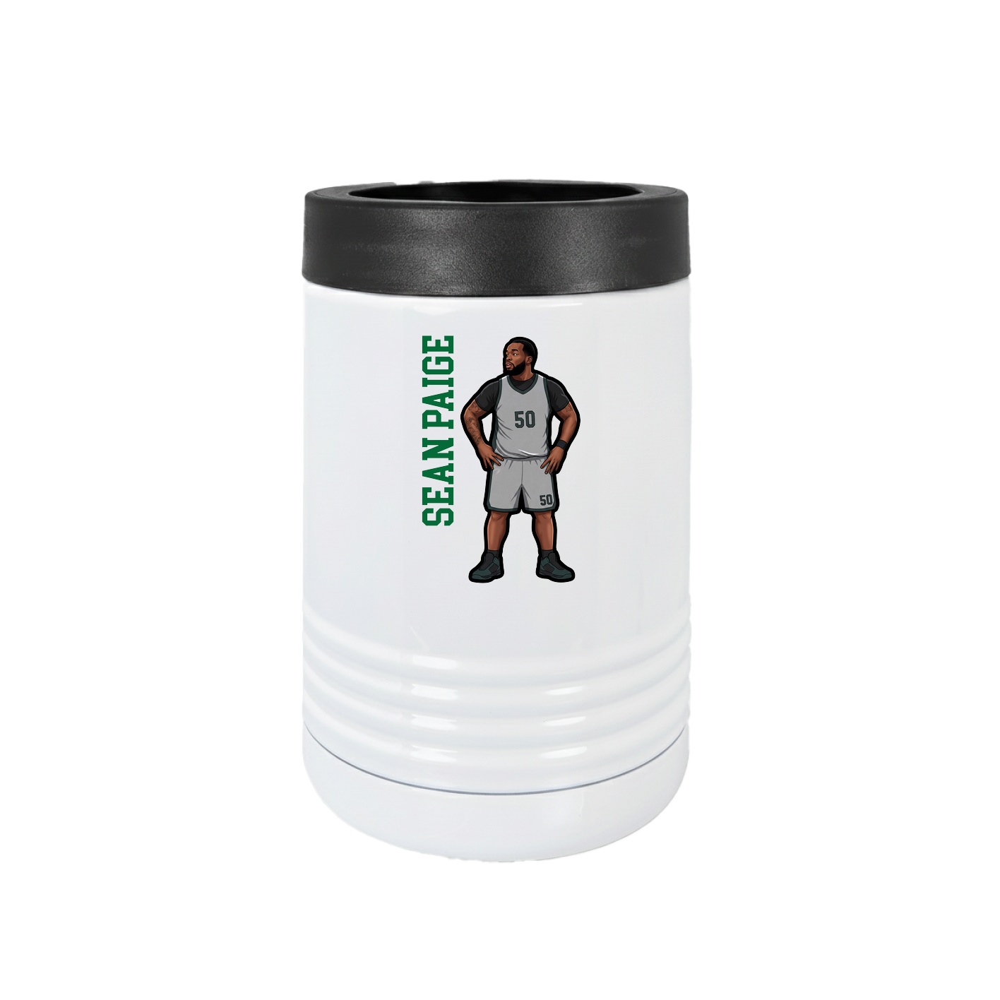 Beverage Holder — Name Vertical in White