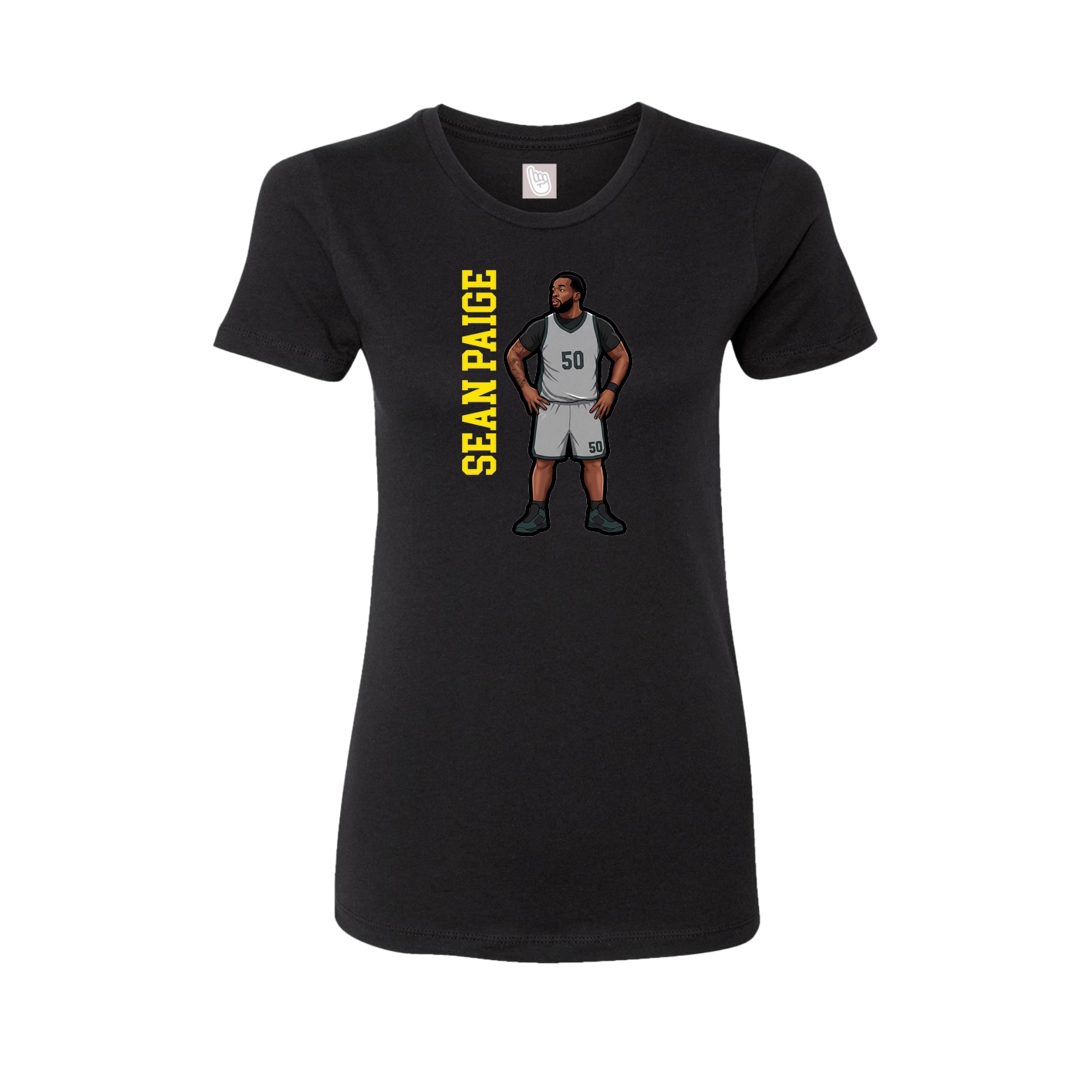 Womens Tee — Name Vertical in Black