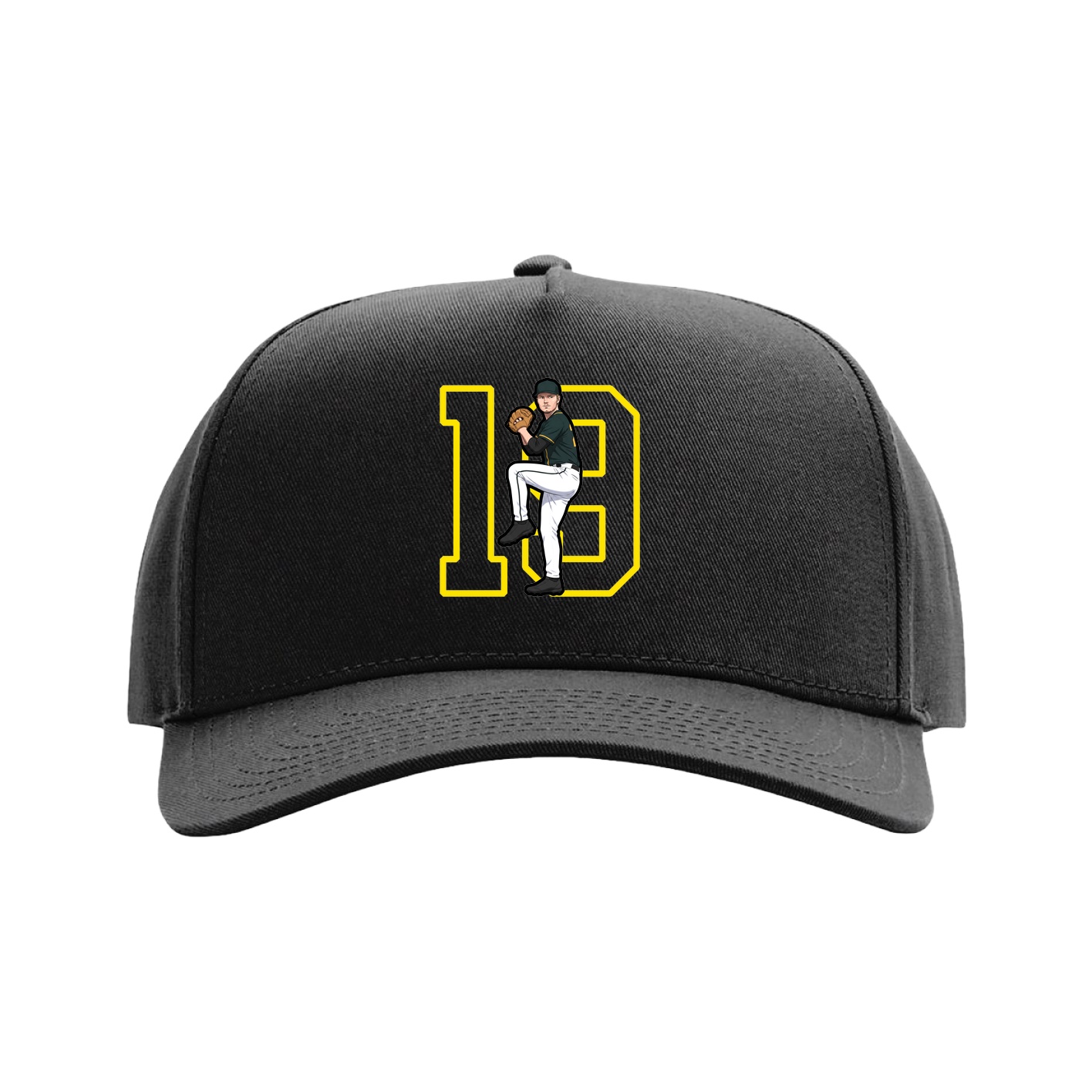 Full Fabric Five-Panel Champ Cap — Shirsey in Black