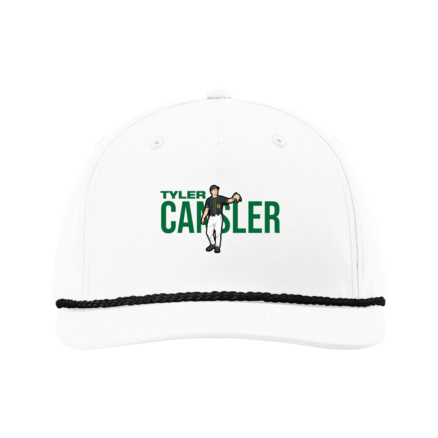 Five-Panel Classic Rope Cap — Player Name in White