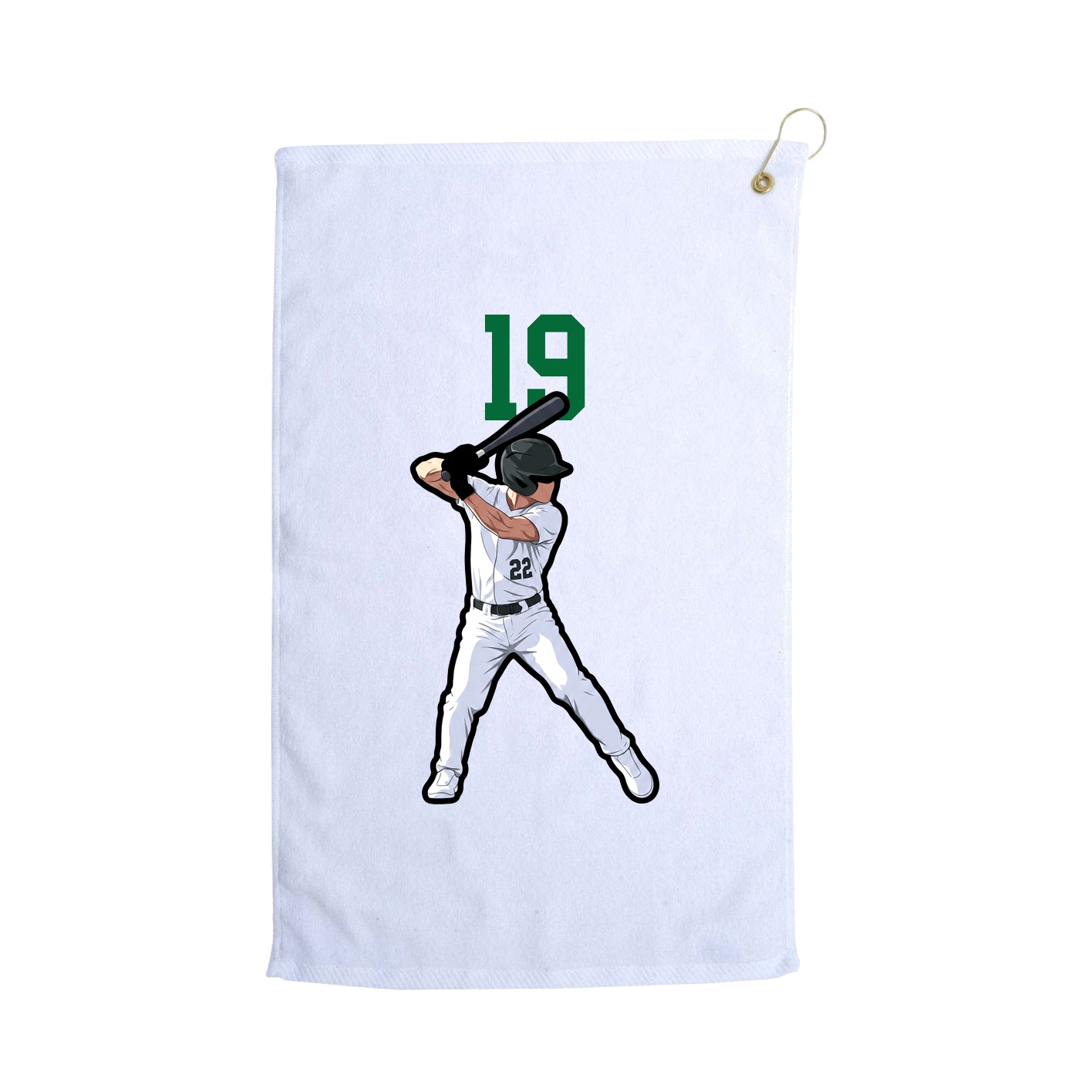 Golf Towel — Number Top in White