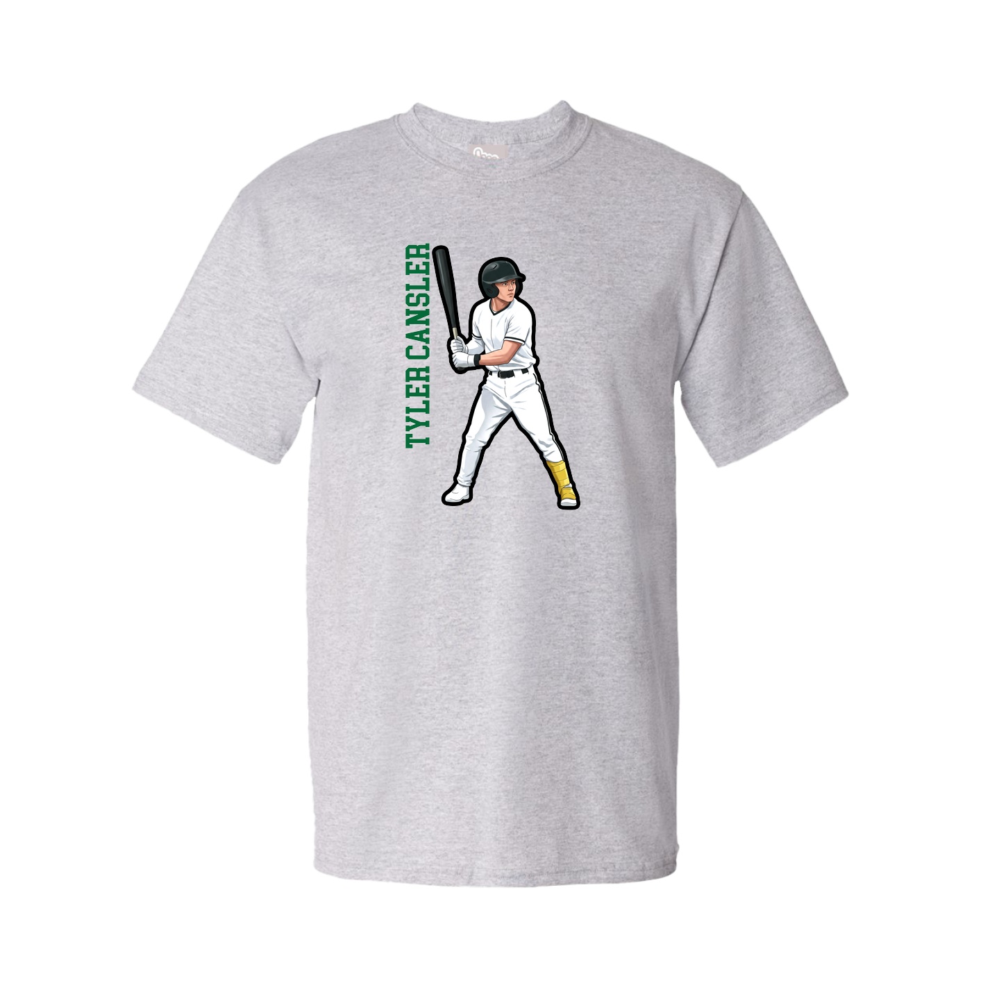 Youth Tee — Name Vertical in Grey