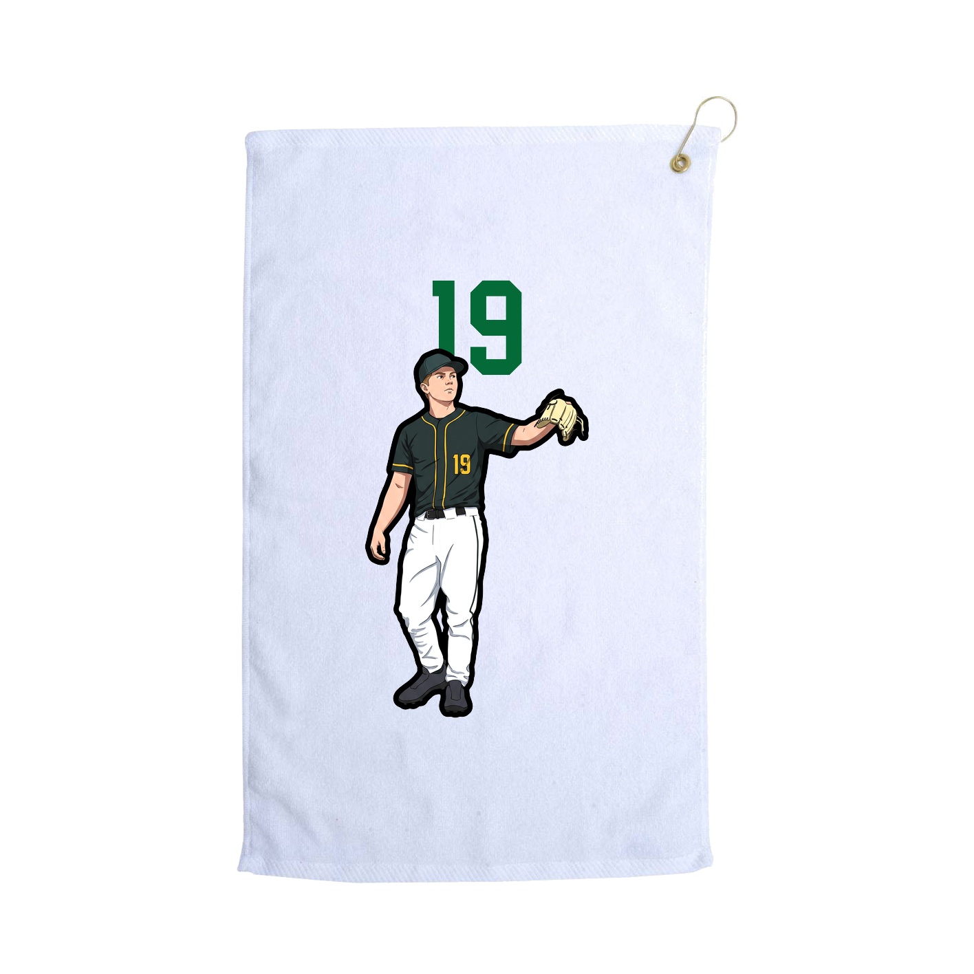 Golf Towel — Number Top in White