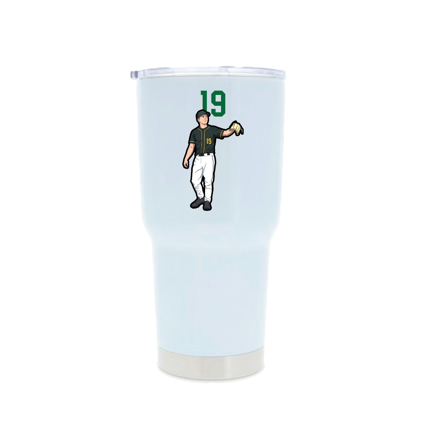 30oz Stainless Steel Tumbler — Number Top in White