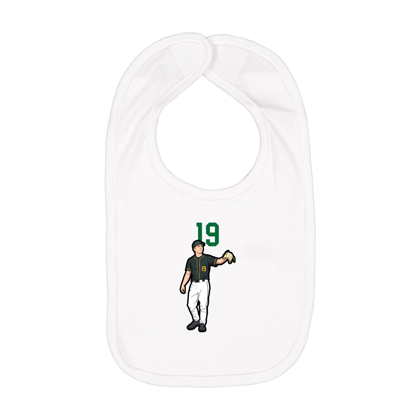 Infant Bib — Number Top in White