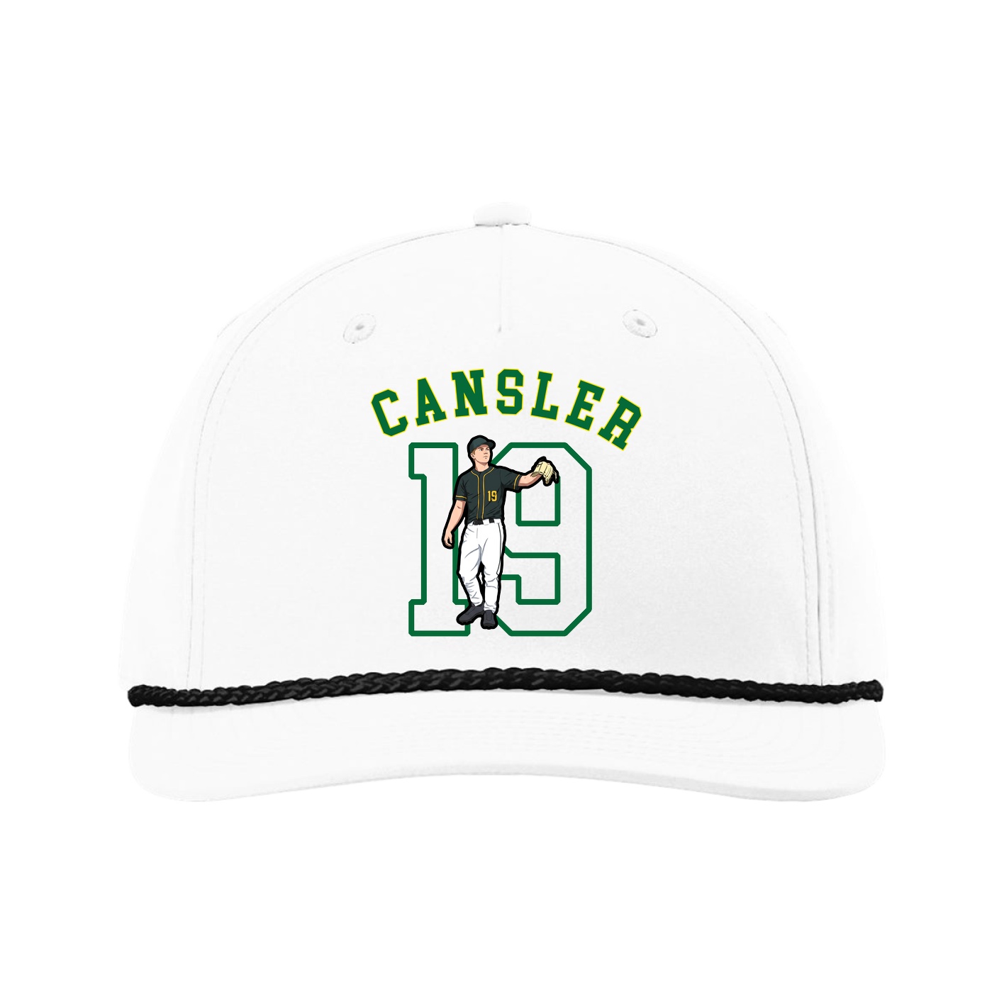 Five-Panel Classic Rope Cap — Shirsey Arch in White