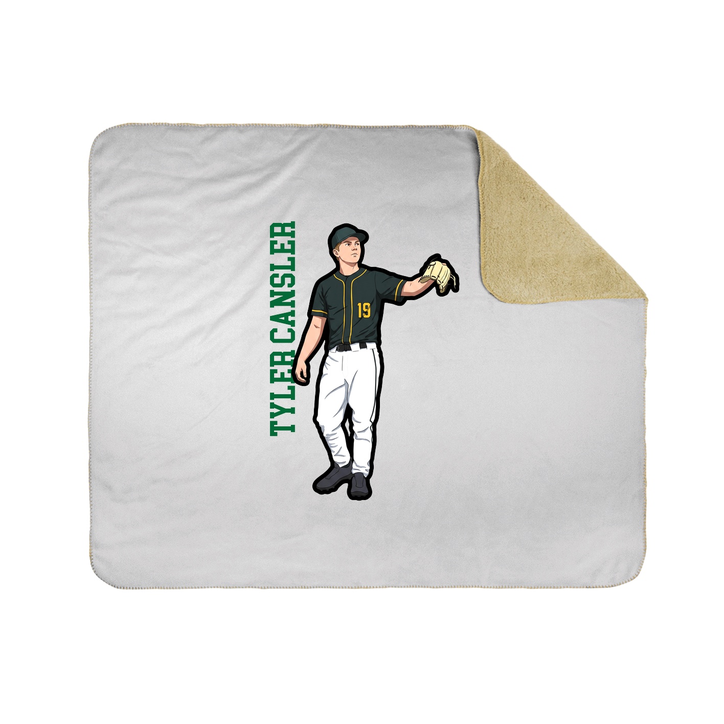 Throw Blanket — Name Vertical in White