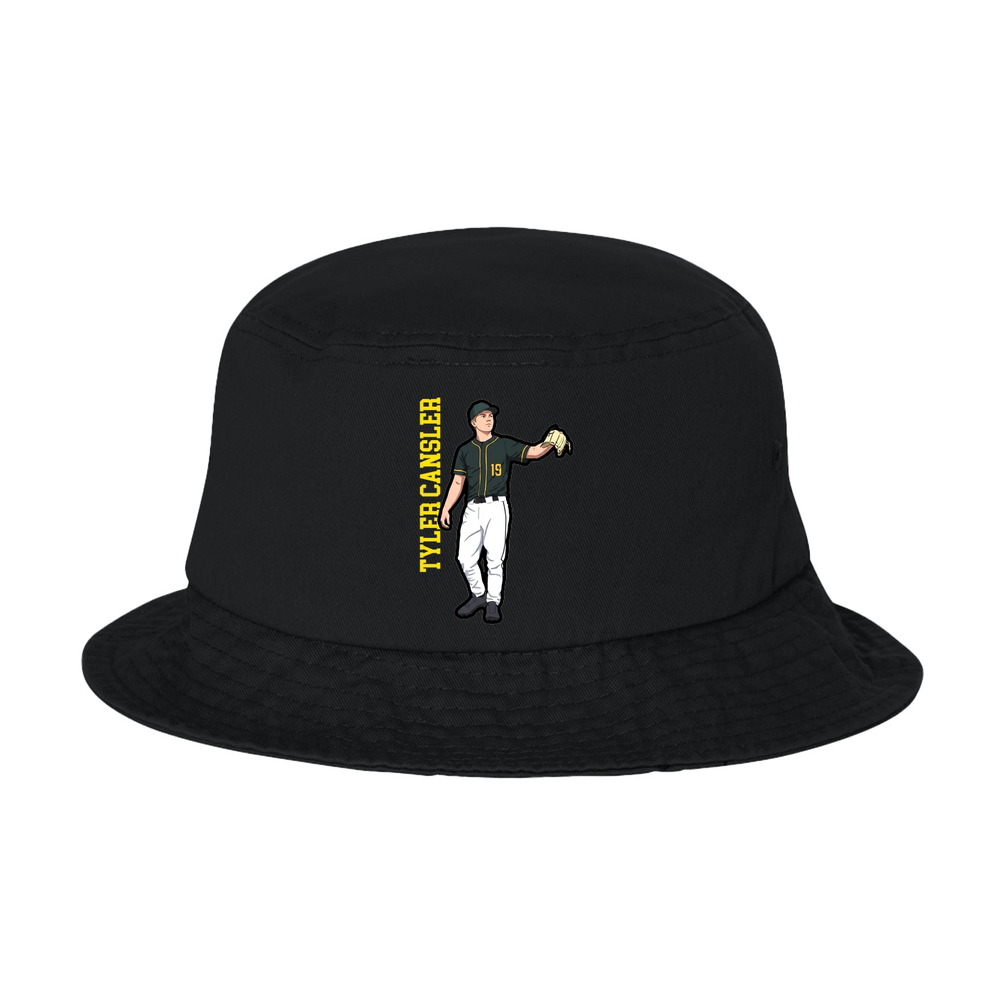 Bucket Cap — Name Vertical in Black