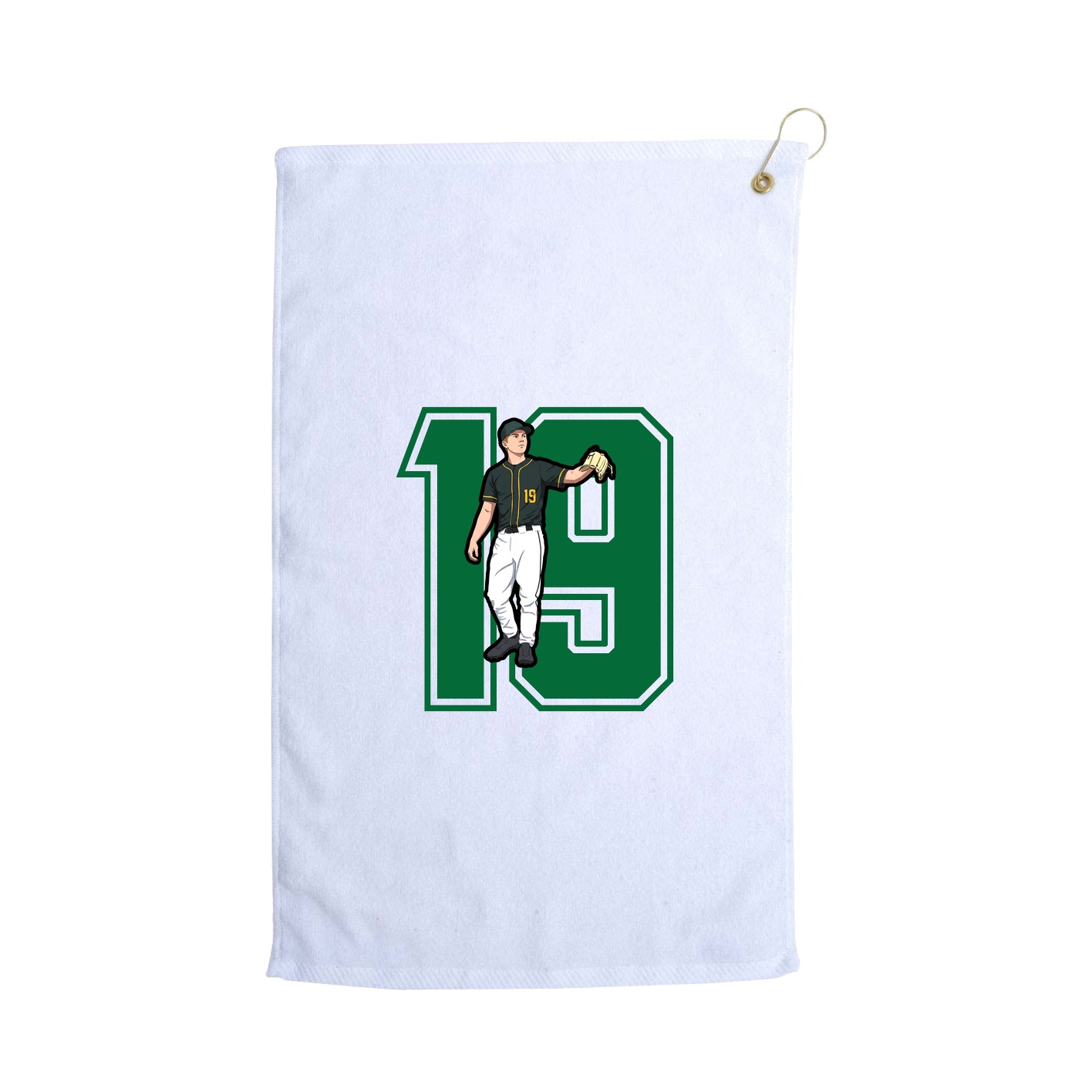 Golf Towel — Number in White