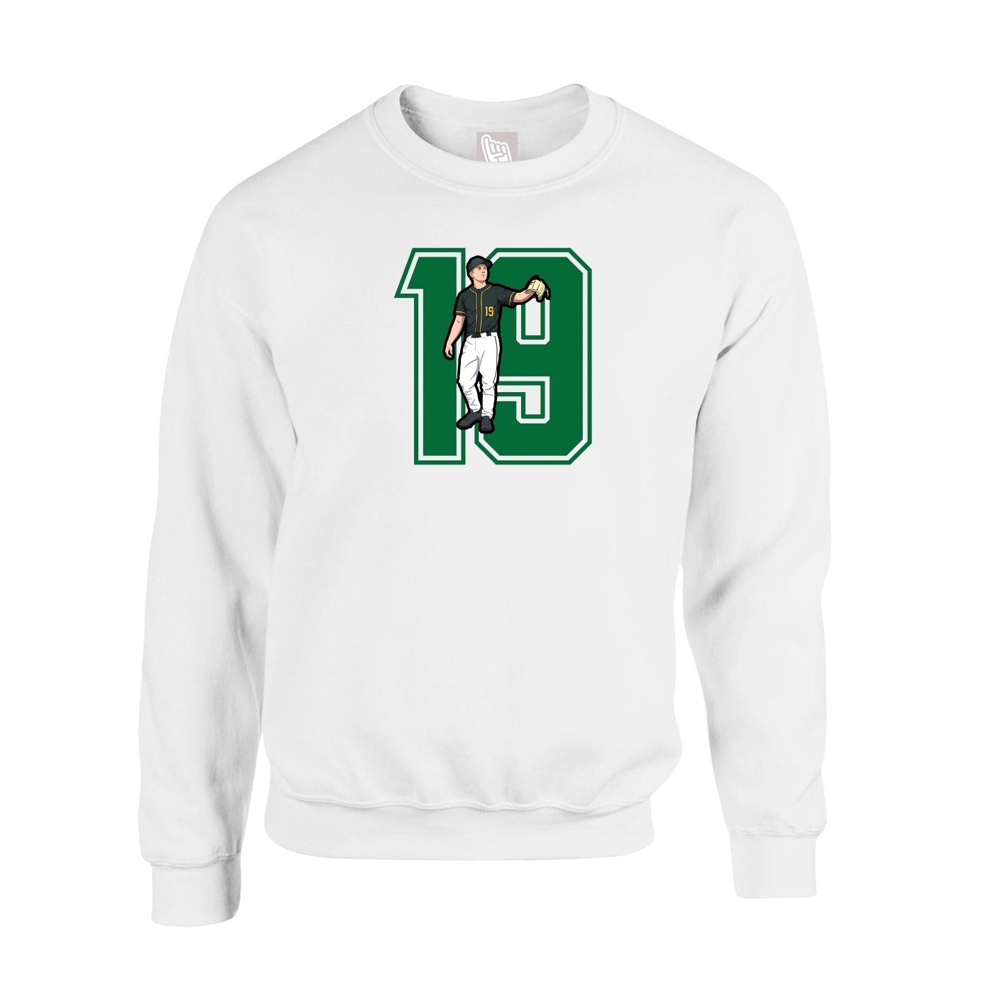 Fleece Crew — Number in White