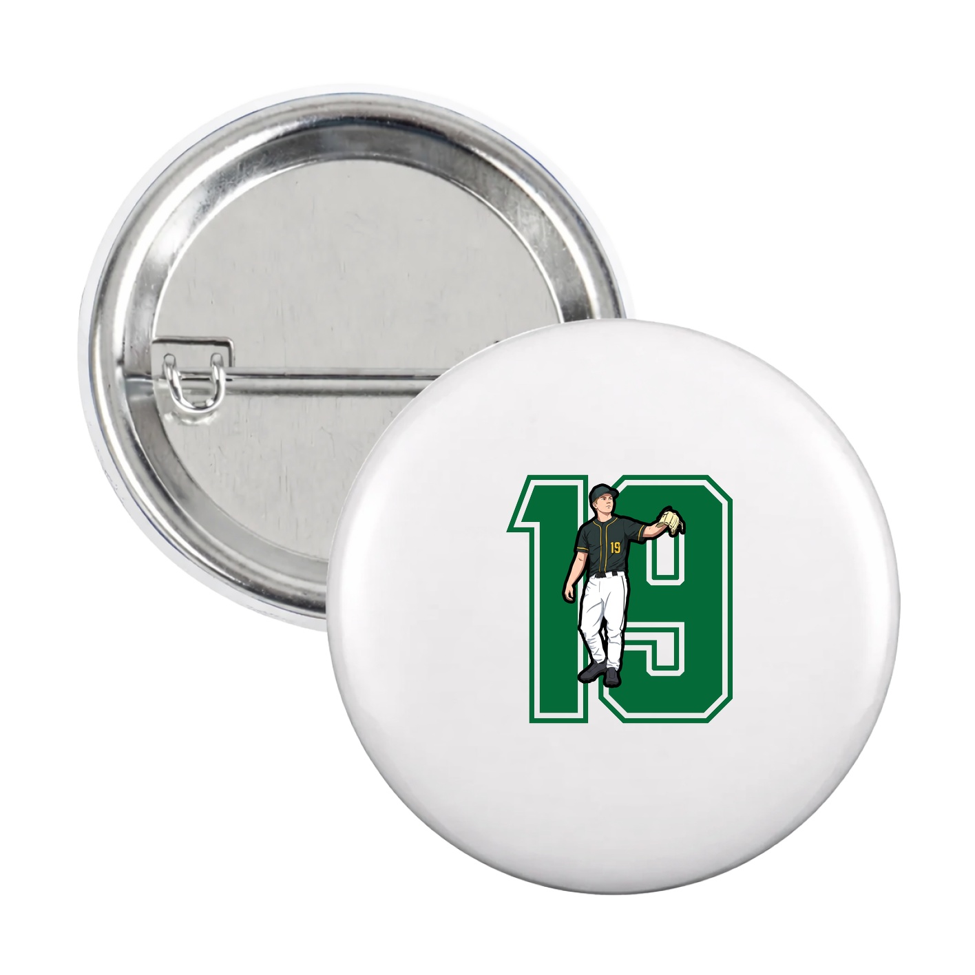 Game Day Button — Number in White