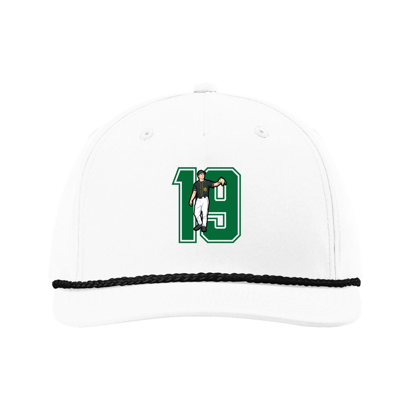 Five-Panel Classic Rope Cap — Number in White