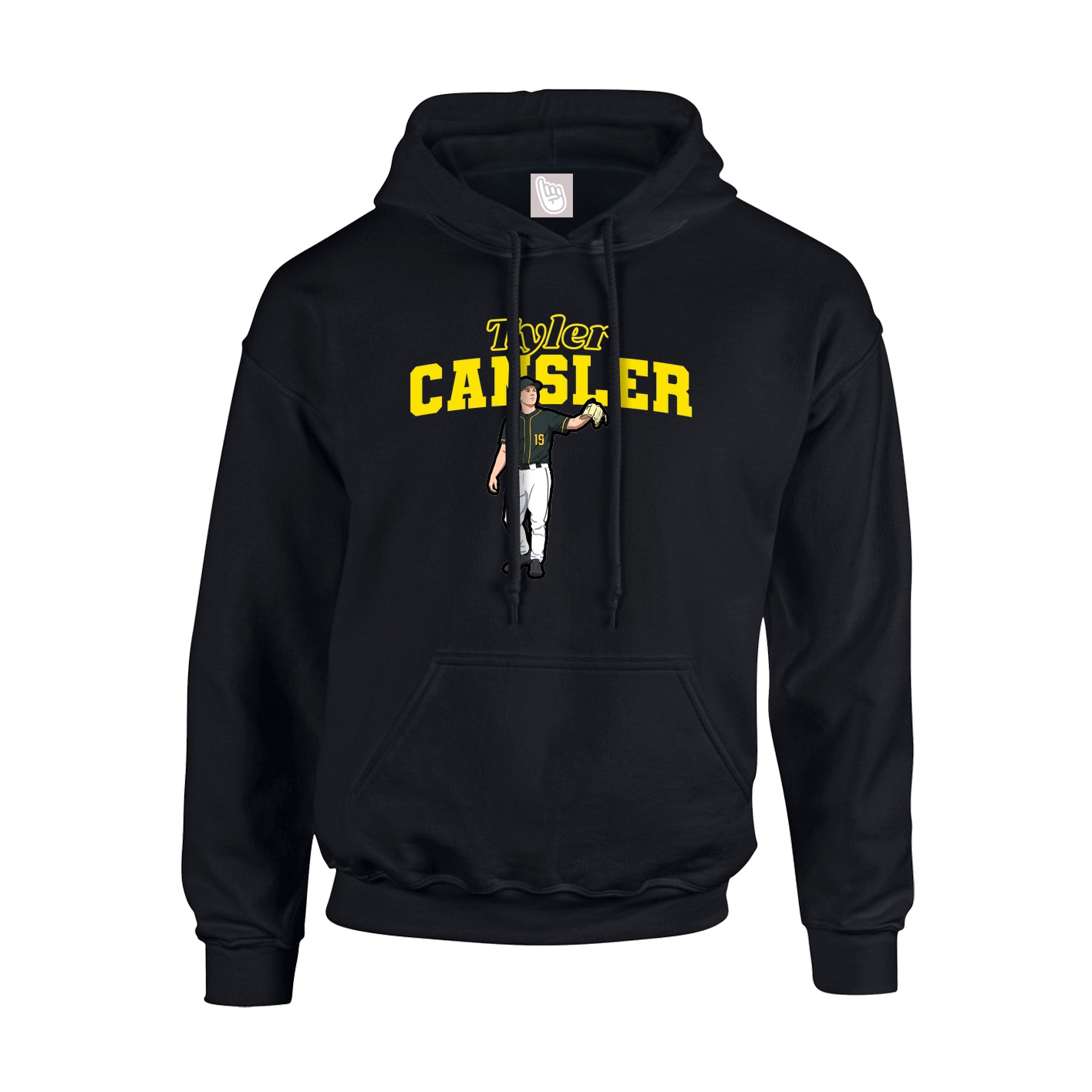 Youth Hoodie — Name Arch in Black