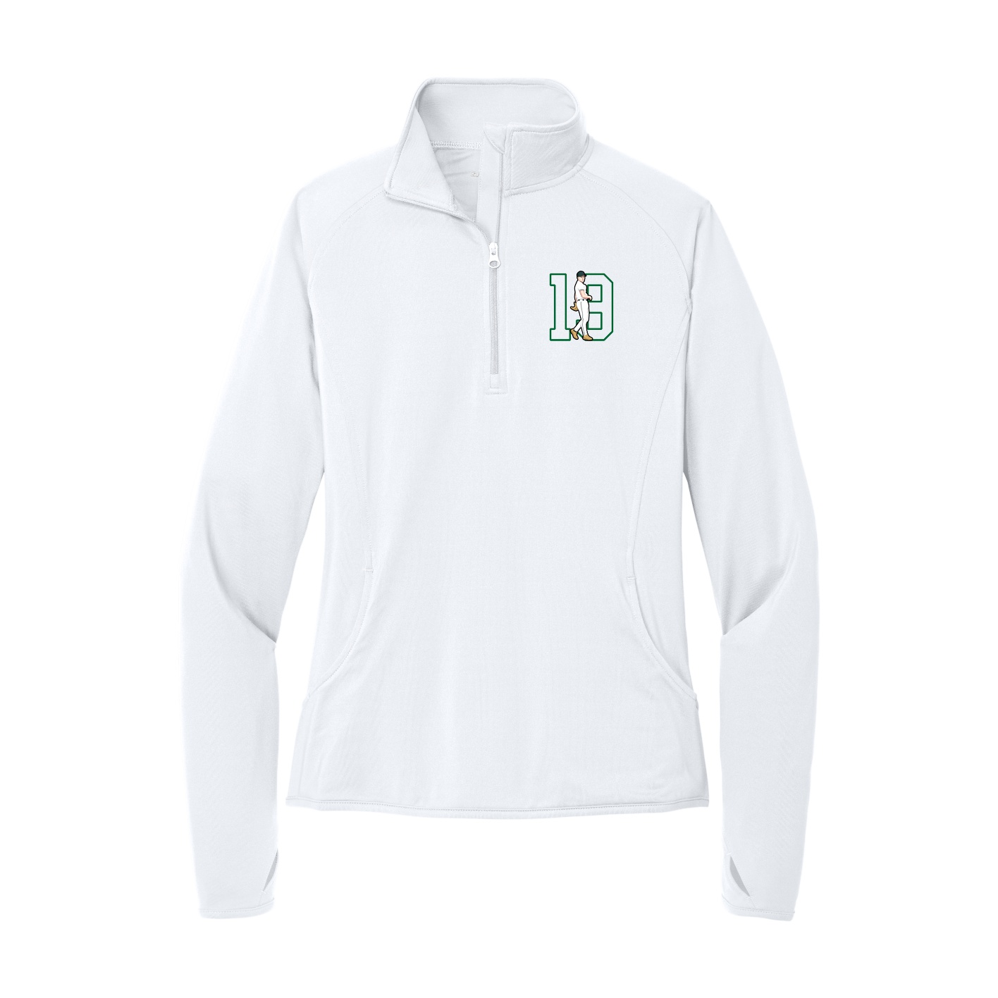 Women's Q-Zip Pullover — Shirsey in White
