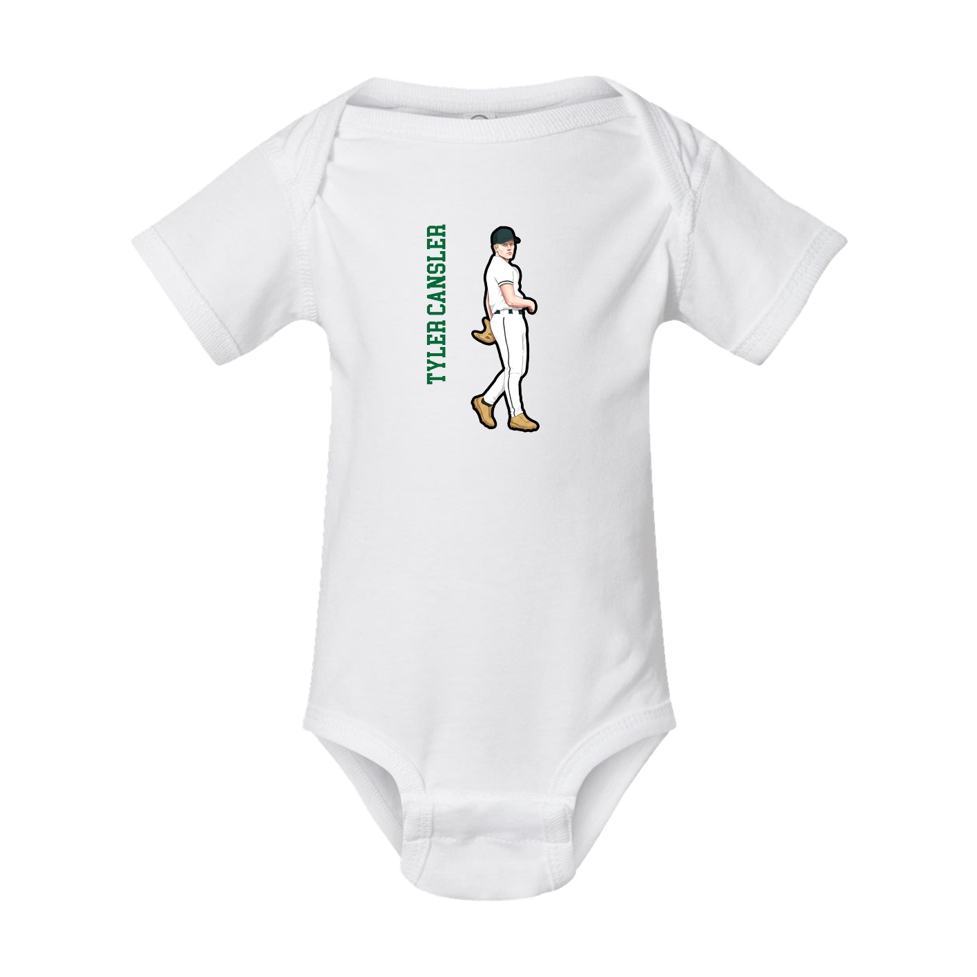 Baby Onesie — Name Vertical in White